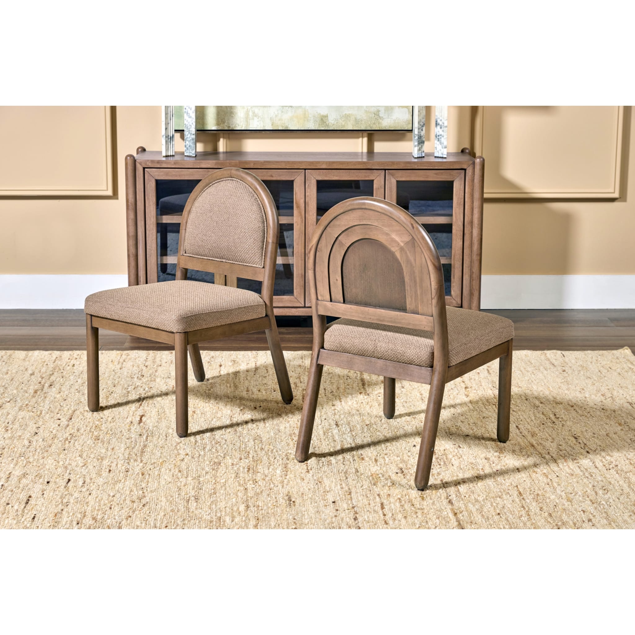 Astor Upholstered Arc Back Dining Chair – Claystone