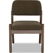 Astor Barrel Back Dining Chair – Moss Bouclé & Claystone