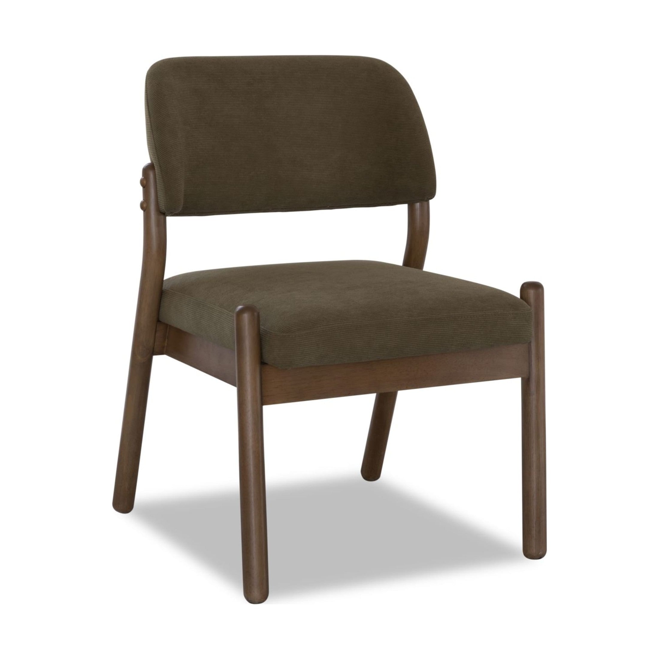 Astor Barrel Back Dining Chair – Moss Bouclé & Claystone