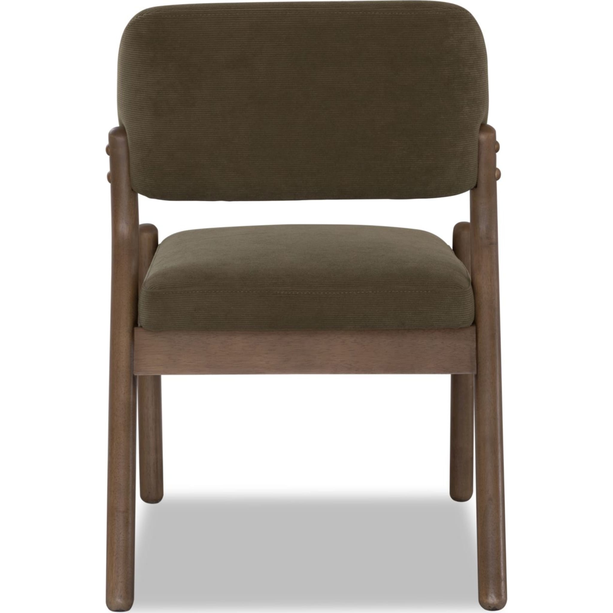 Astor Barrel Back Dining Chair – Moss Bouclé & Claystone