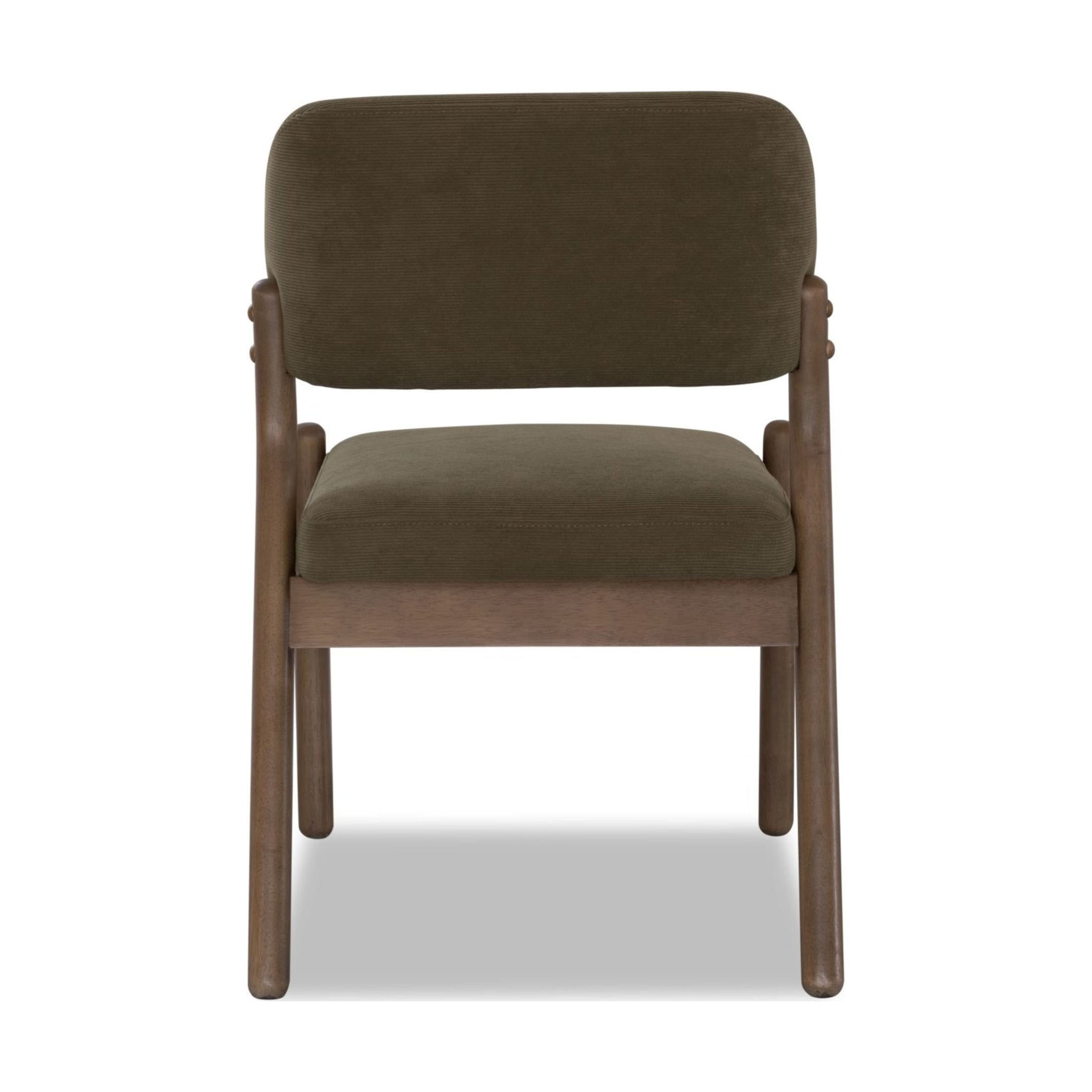 Astor Barrel Back Dining Chair – Moss Bouclé & Claystone
