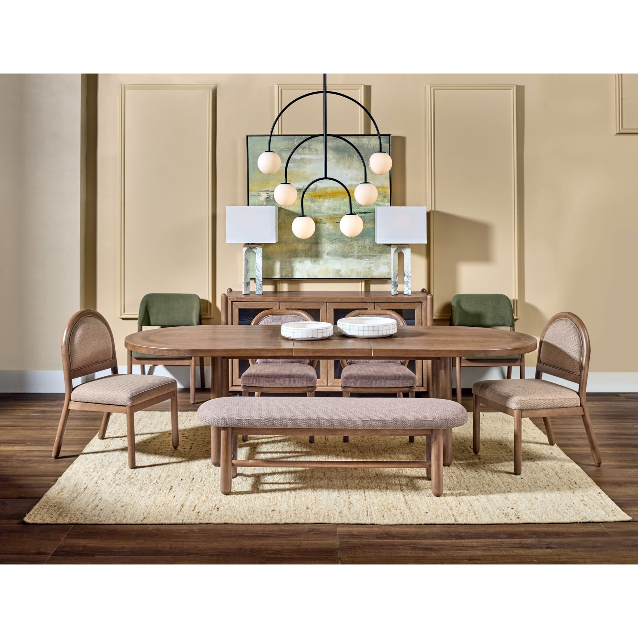 Astor Oval Extendable Dining Table – Claystone Finish