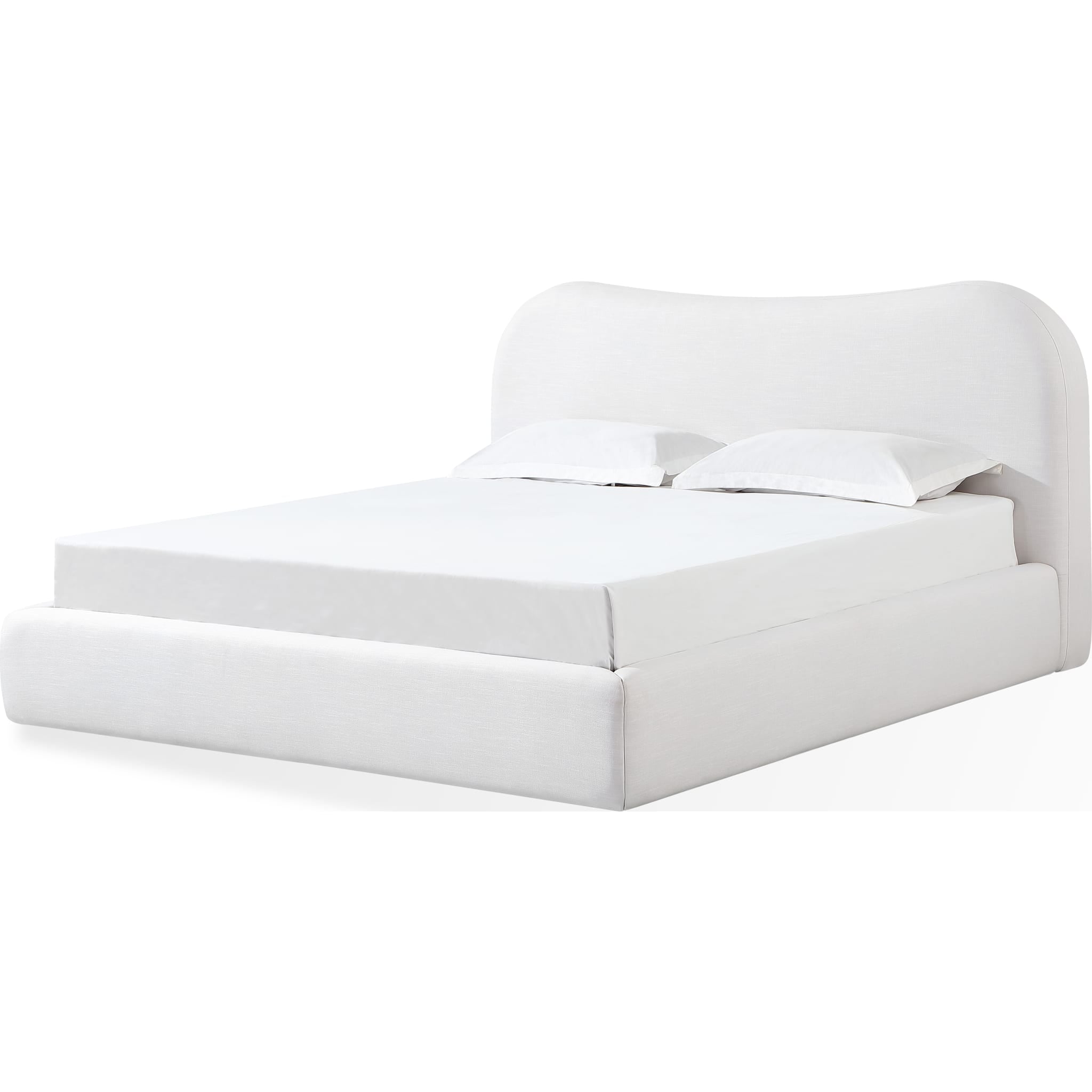 Elena Upholstered Bed – Vanilla Linen