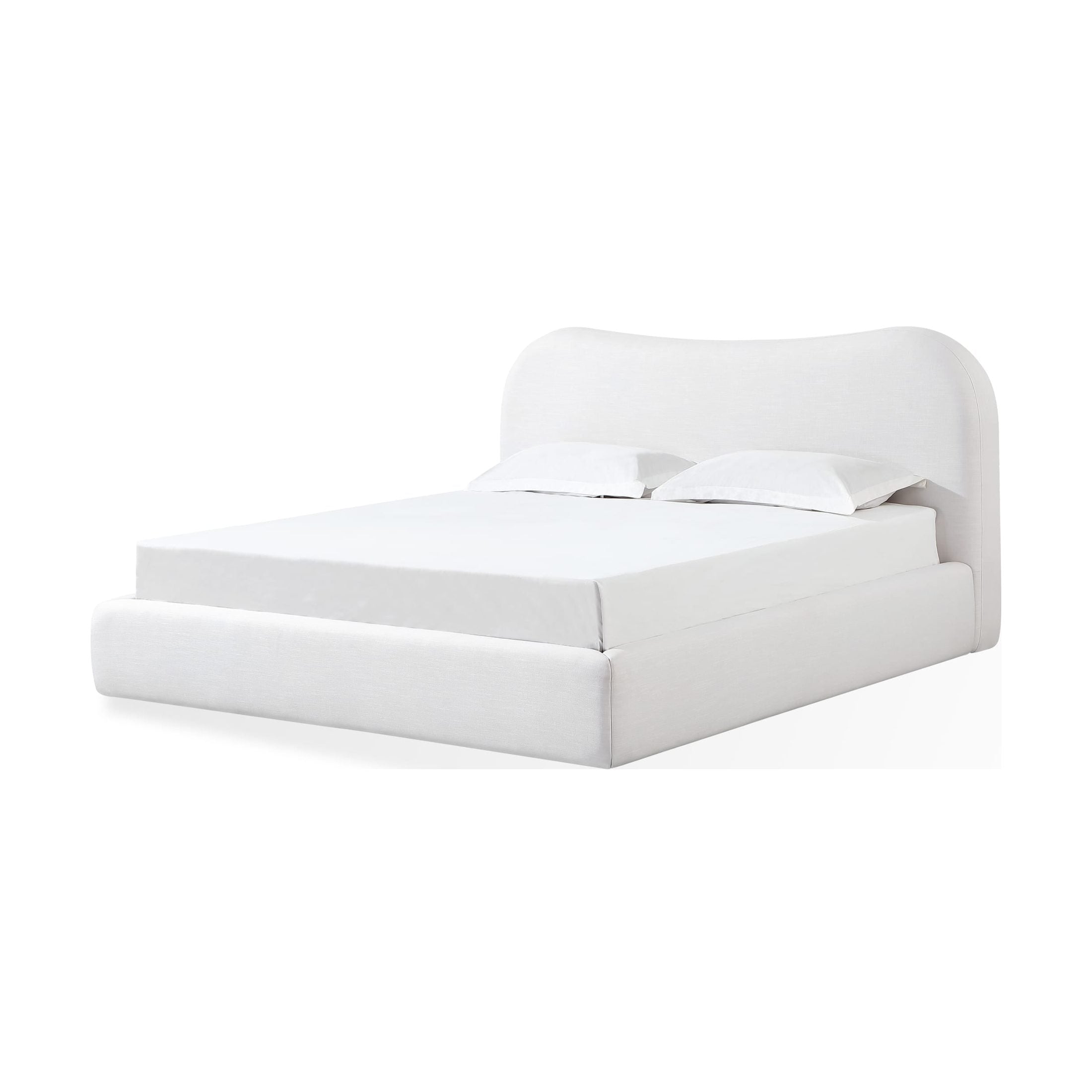 Elena Upholstered Bed – Vanilla Linen