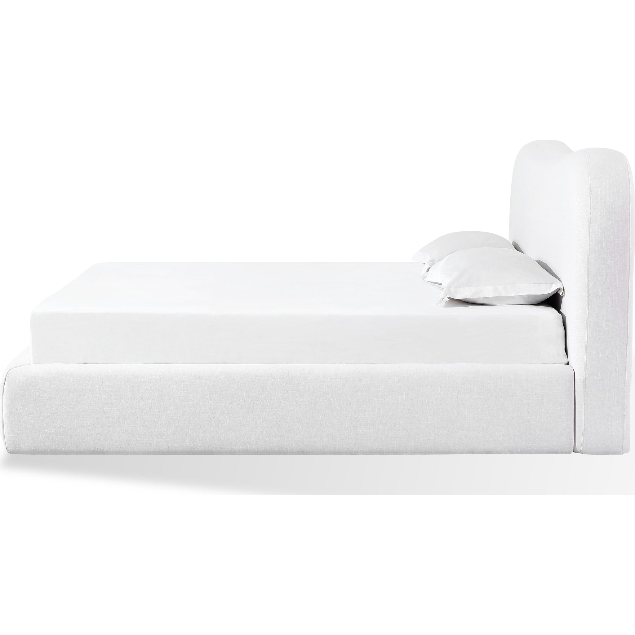 Elena Upholstered Bed – Vanilla Linen
