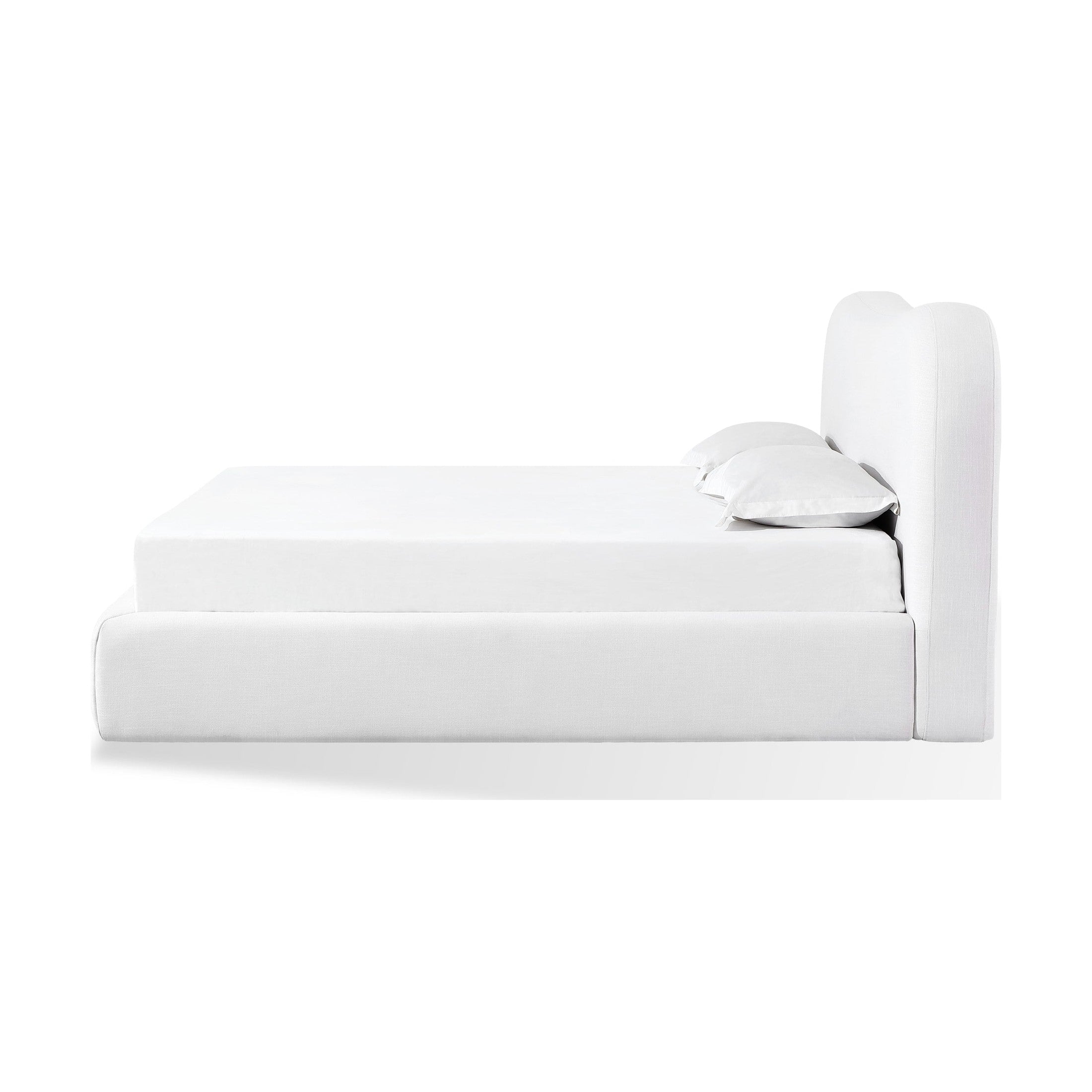 Elena Upholstered Bed – Vanilla Linen