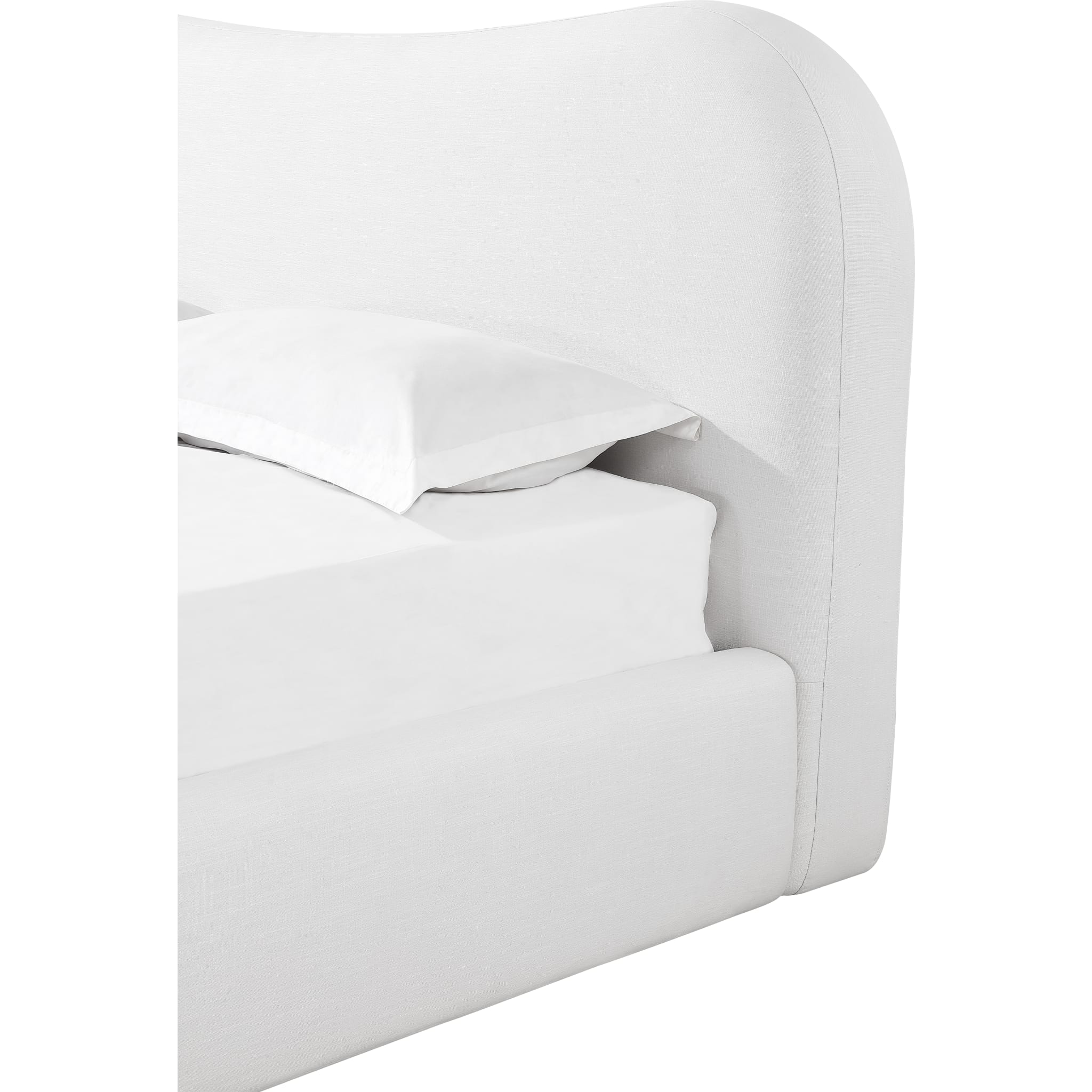Elena Upholstered Bed – Vanilla Linen