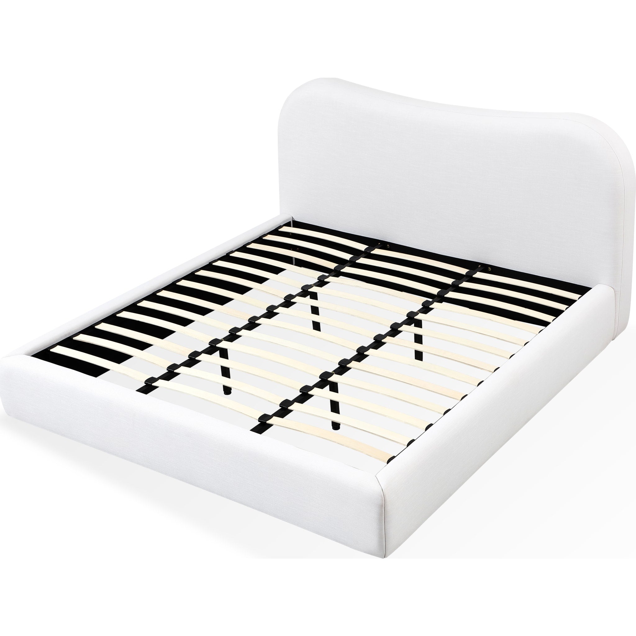 Elena Upholstered Bed – Vanilla Linen
