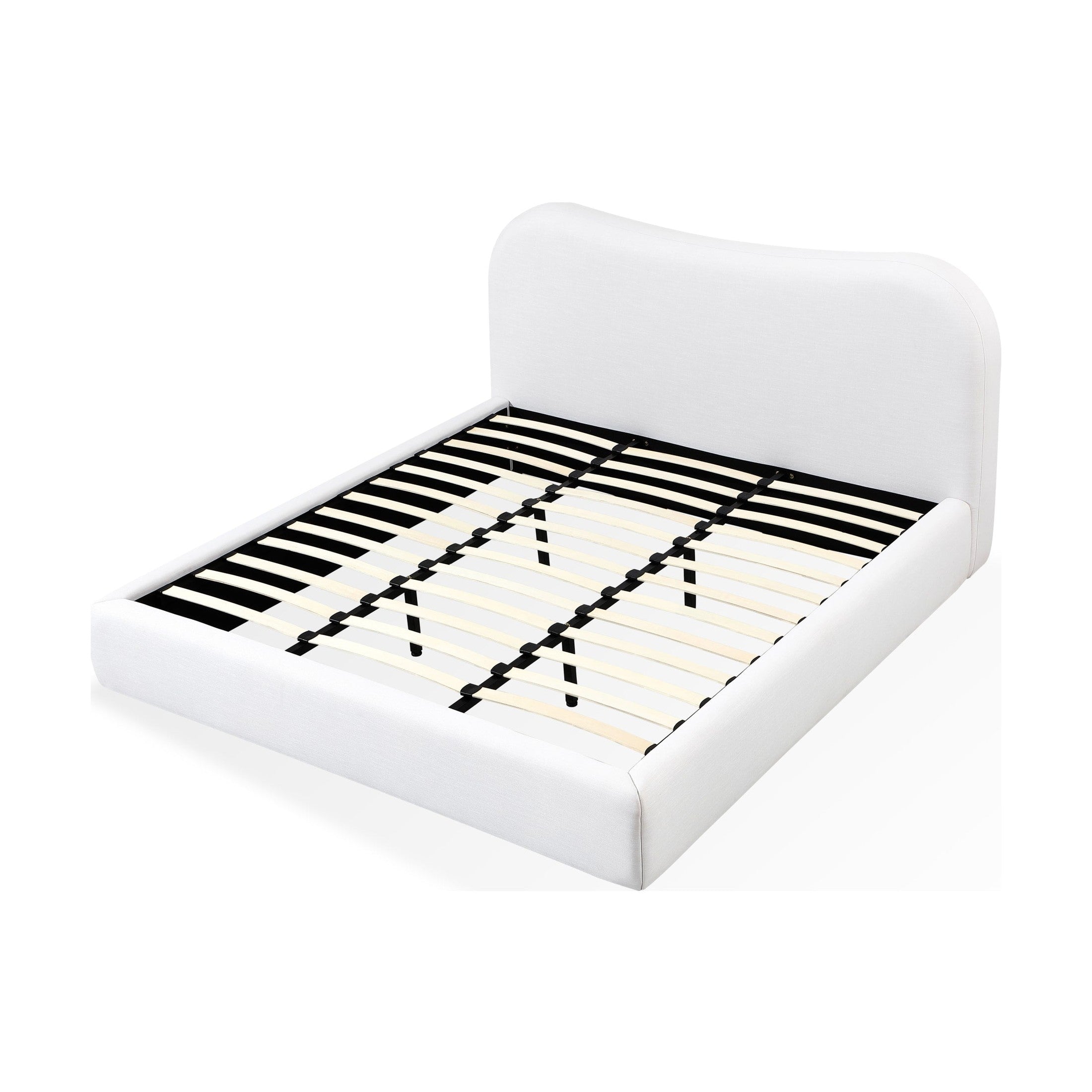 Elena Upholstered Bed – Vanilla Linen
