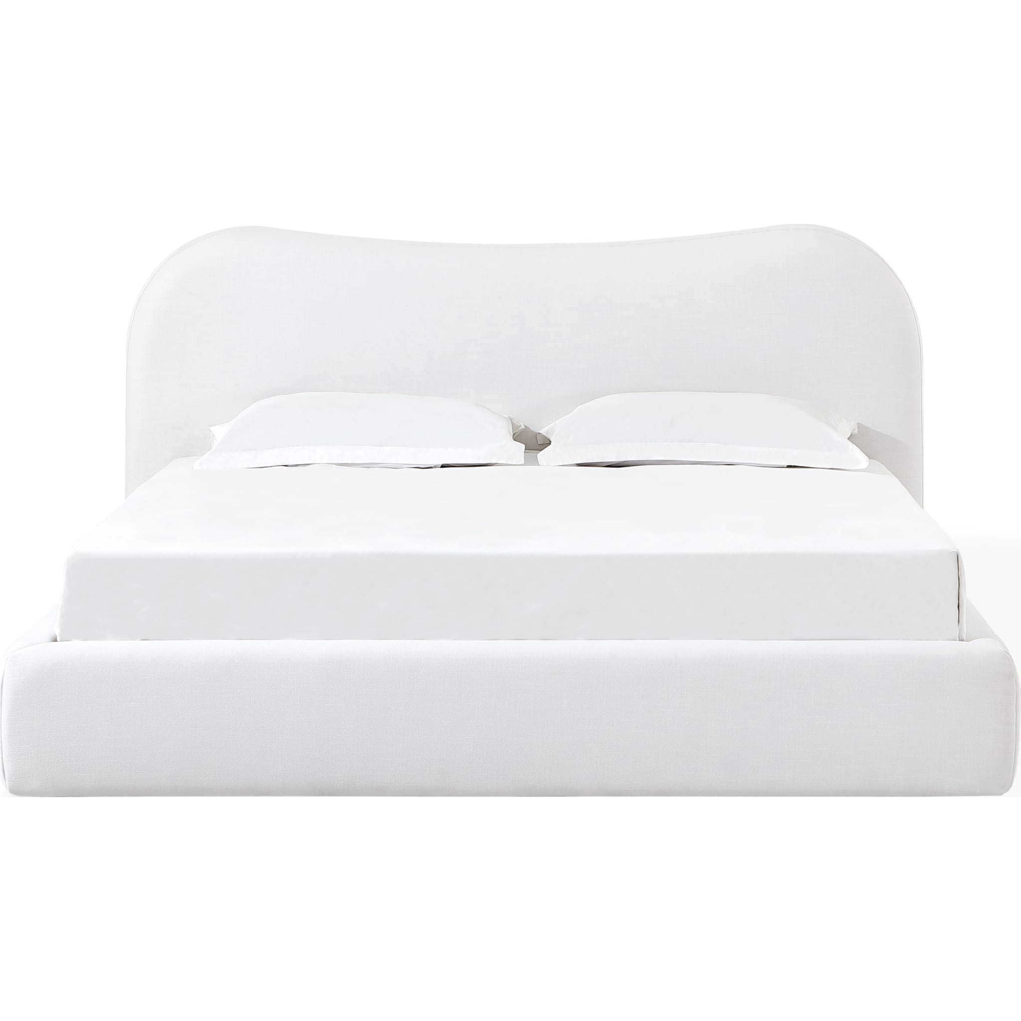 Elena Upholstered Bed – Vanilla Linen