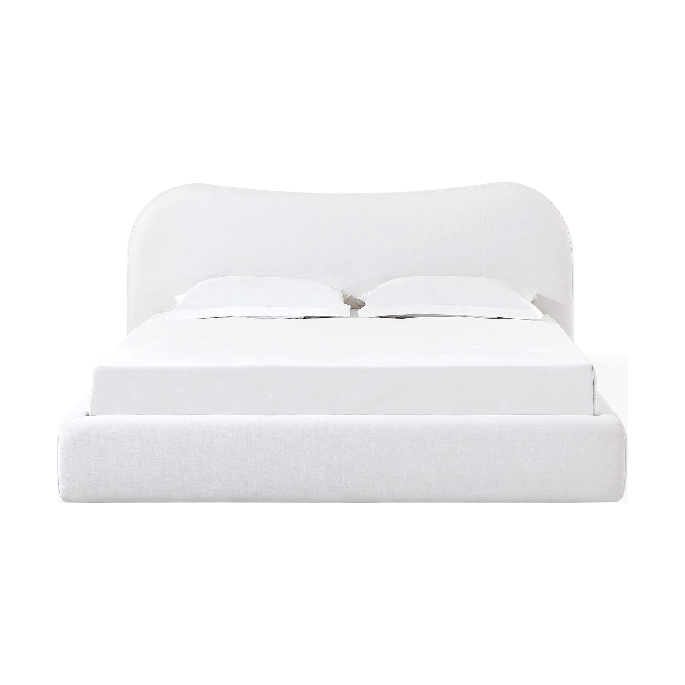 Elena Upholstered Bed – Vanilla Linen