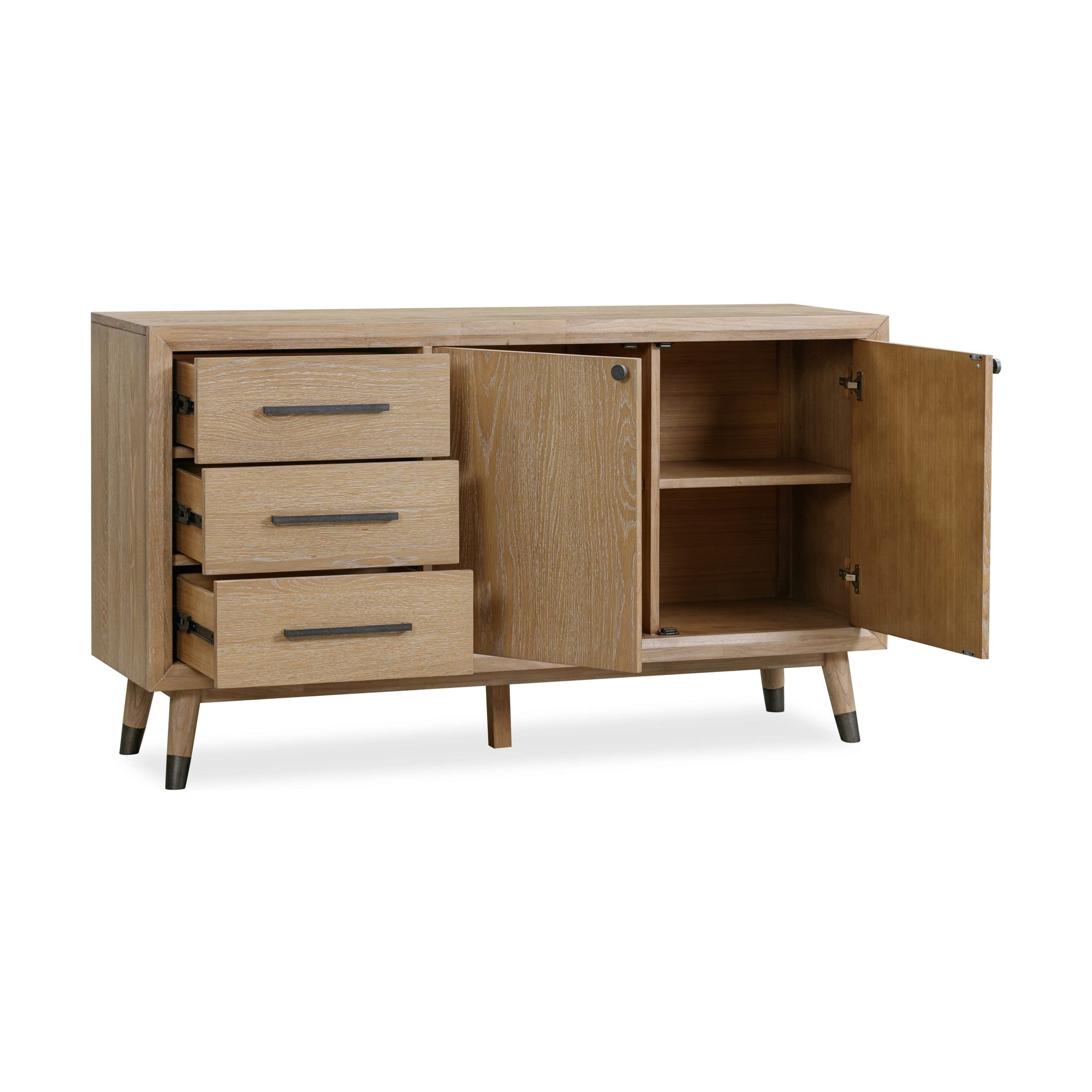 Franklin Three-Drawer Two-Door White Oak Sideboard – Au Natural Finish