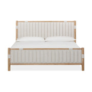 Furano Upholstered Panel Bed in Ginger and Brun Bouclé