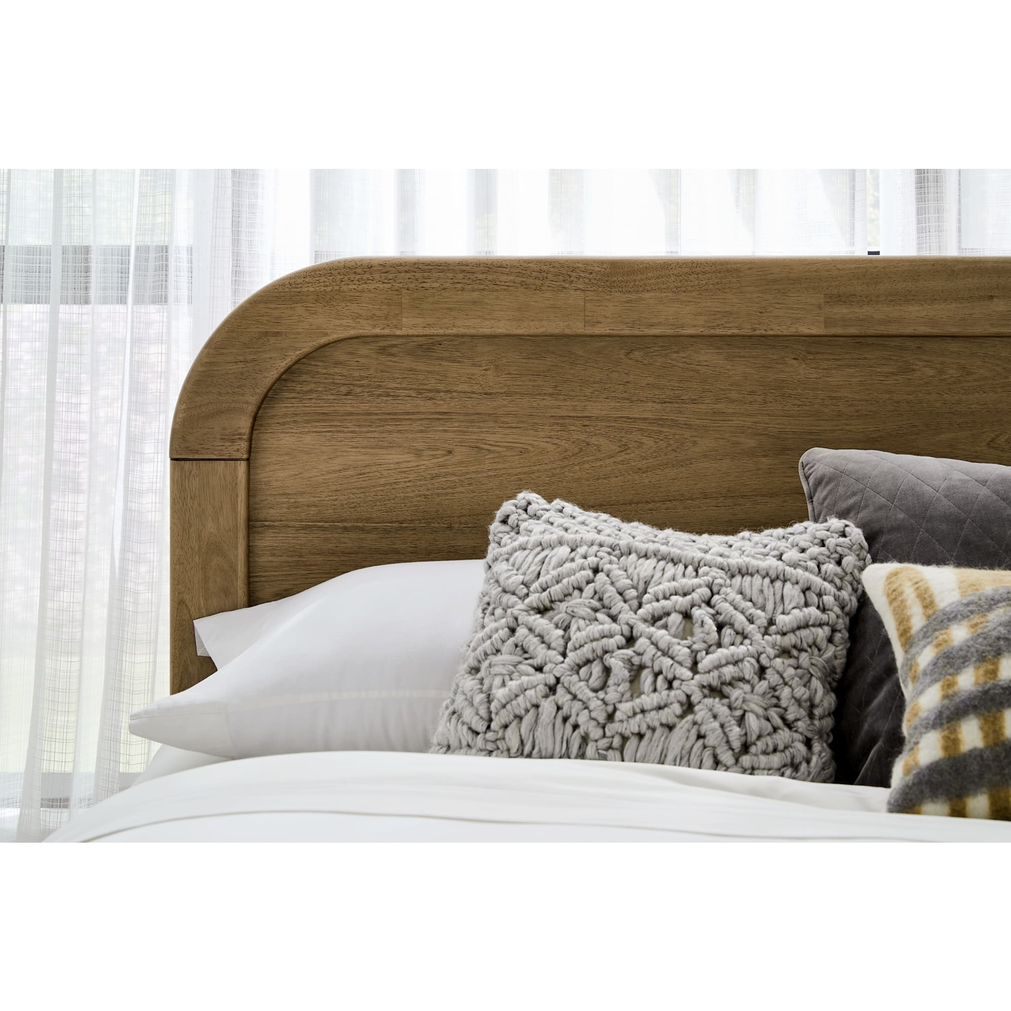 Kione Modern Acacia Wood Panel Bed – Lioness