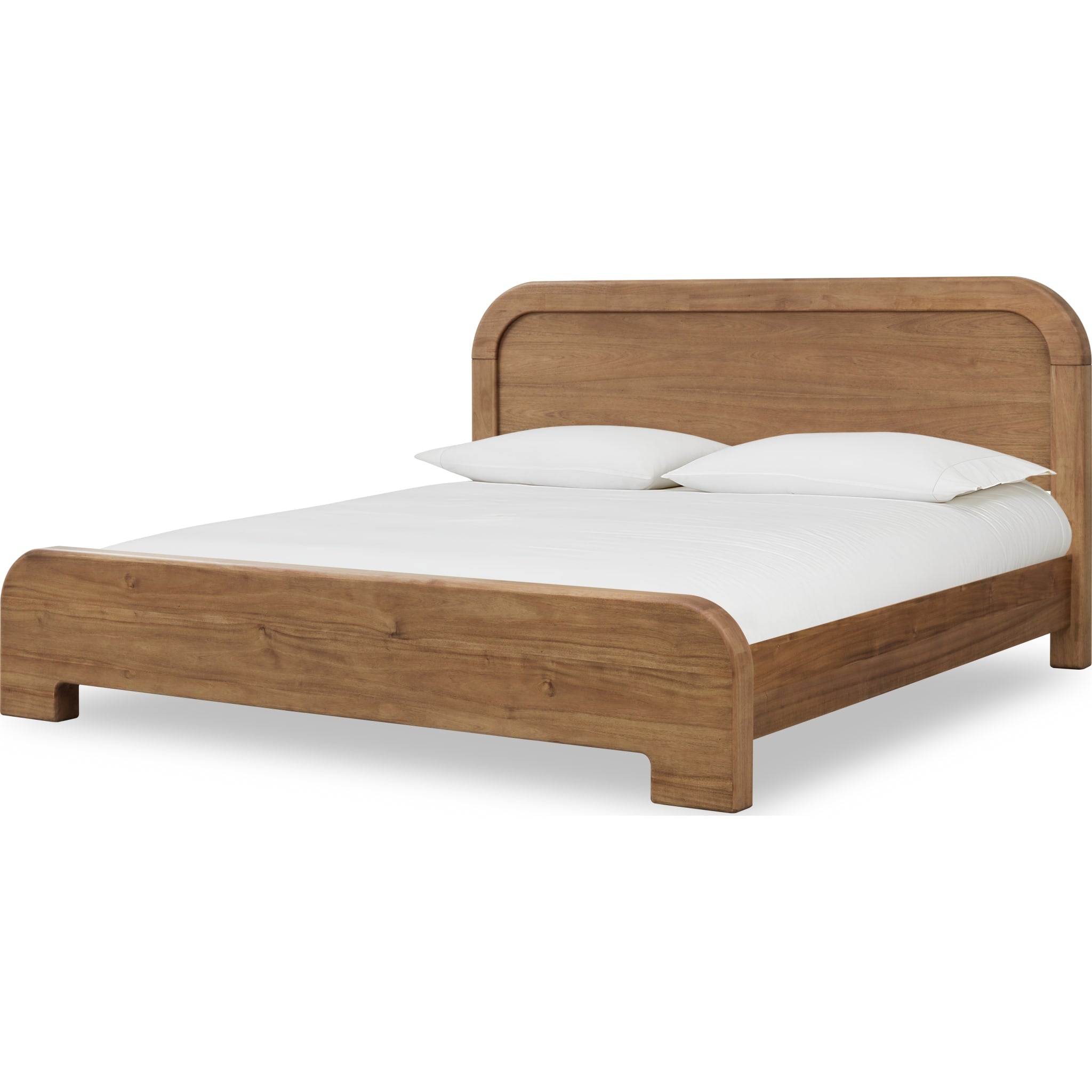 Kione Modern Acacia Wood Panel Bed – Lioness