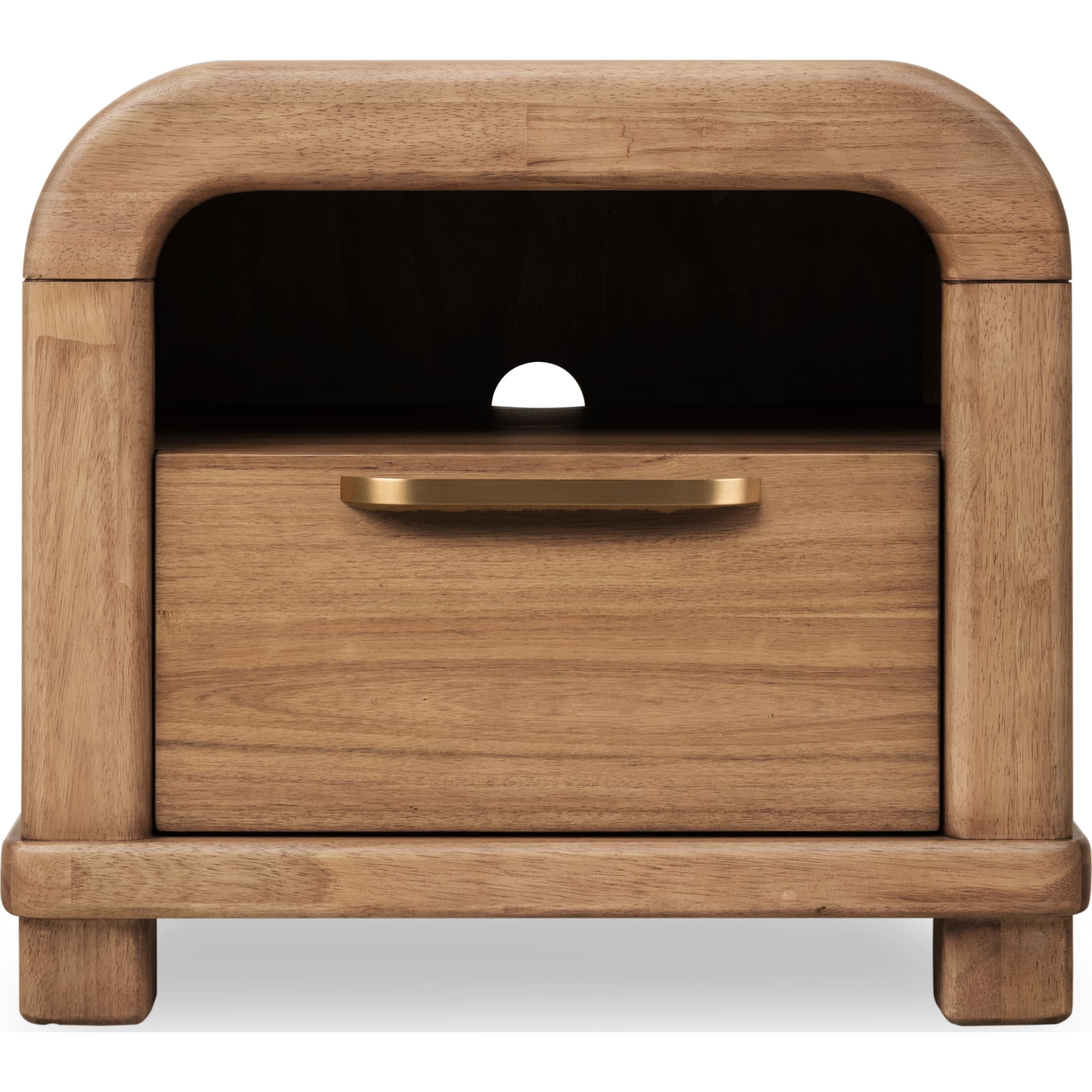 Kione Modern 1 Drawer Acacia Wood Nightstand with Open Shelf – Lioness