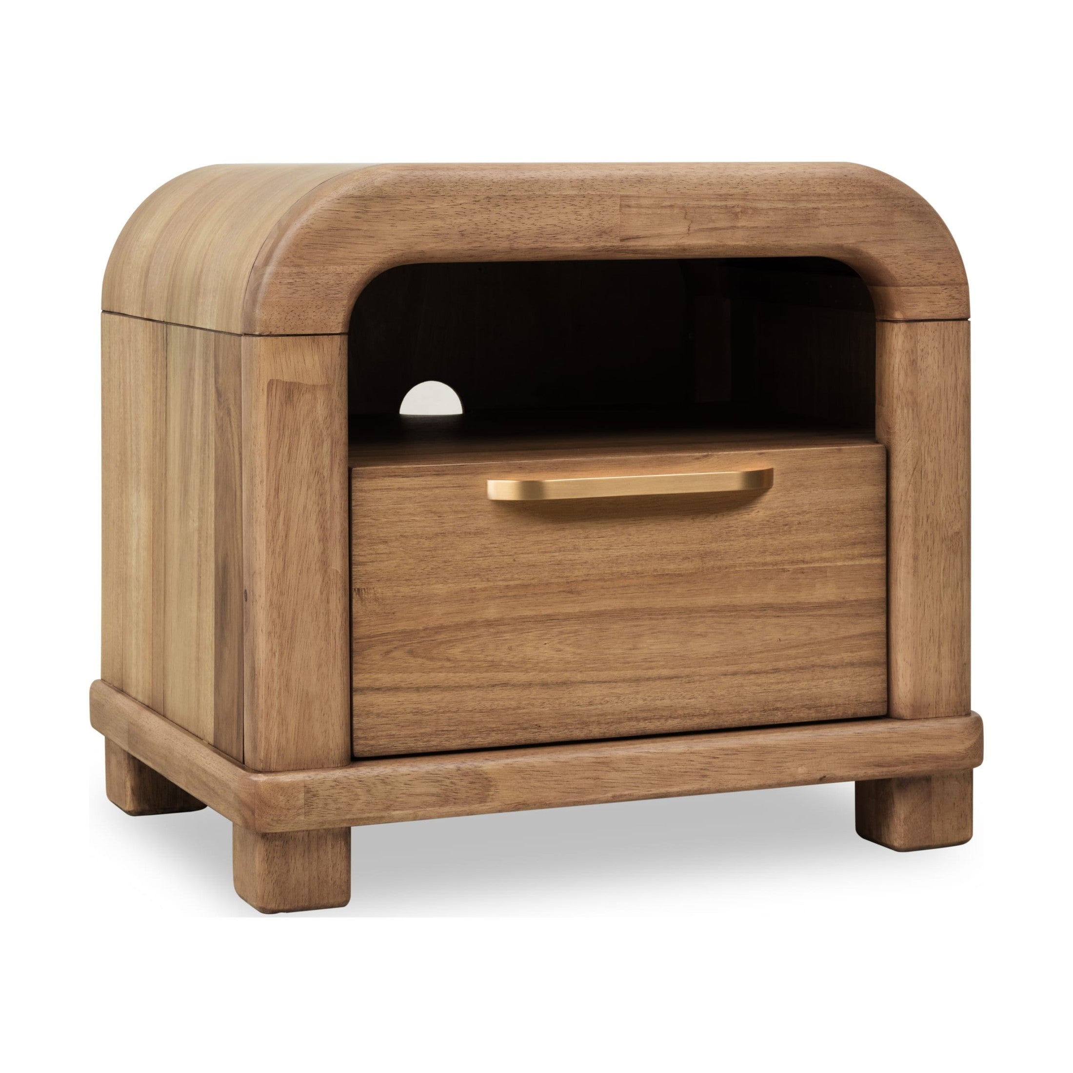 Kione Modern 1 Drawer Acacia Wood Nightstand with Open Shelf – Lioness