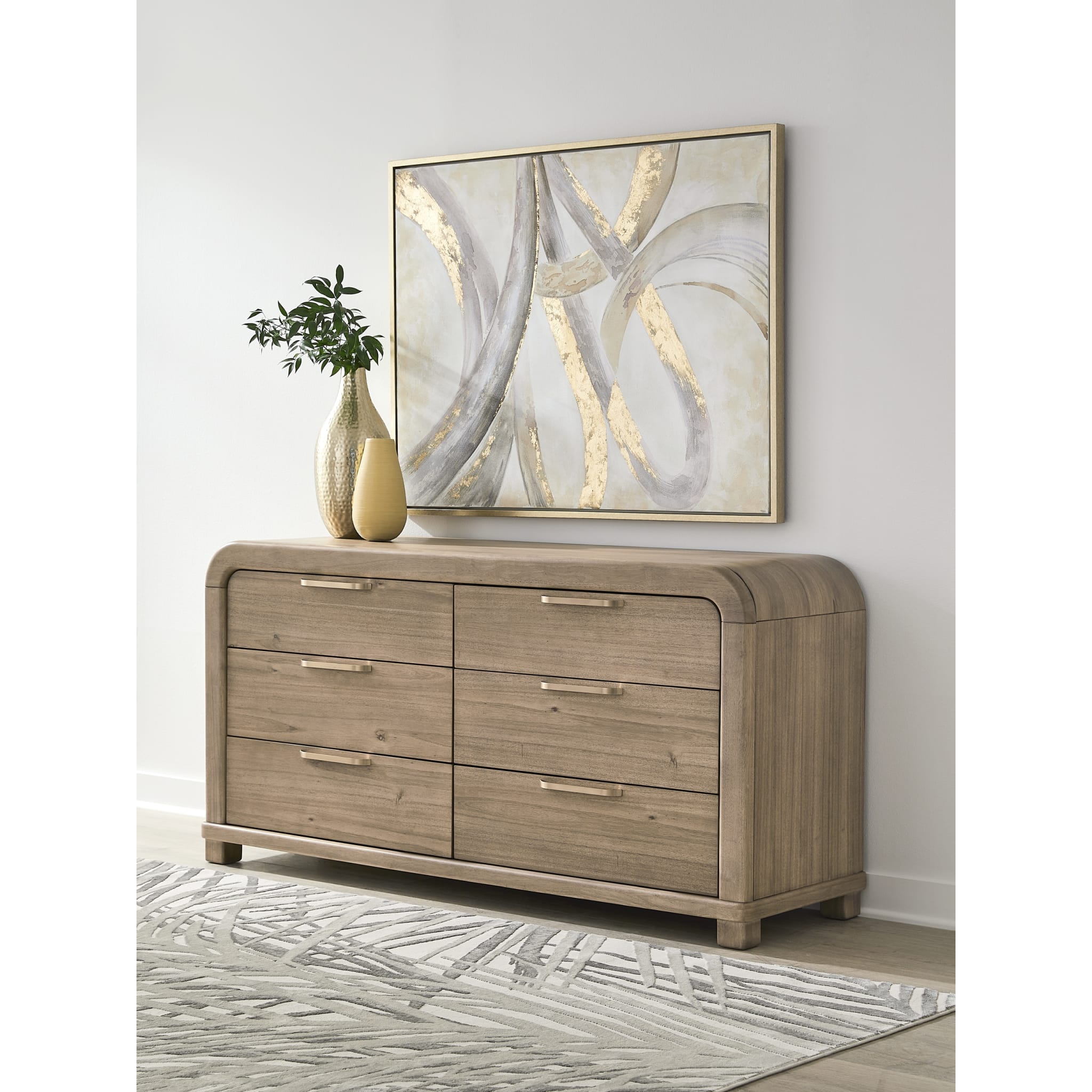 Kione Modern 6 Drawer Acacia Wood Dresser – Lioness