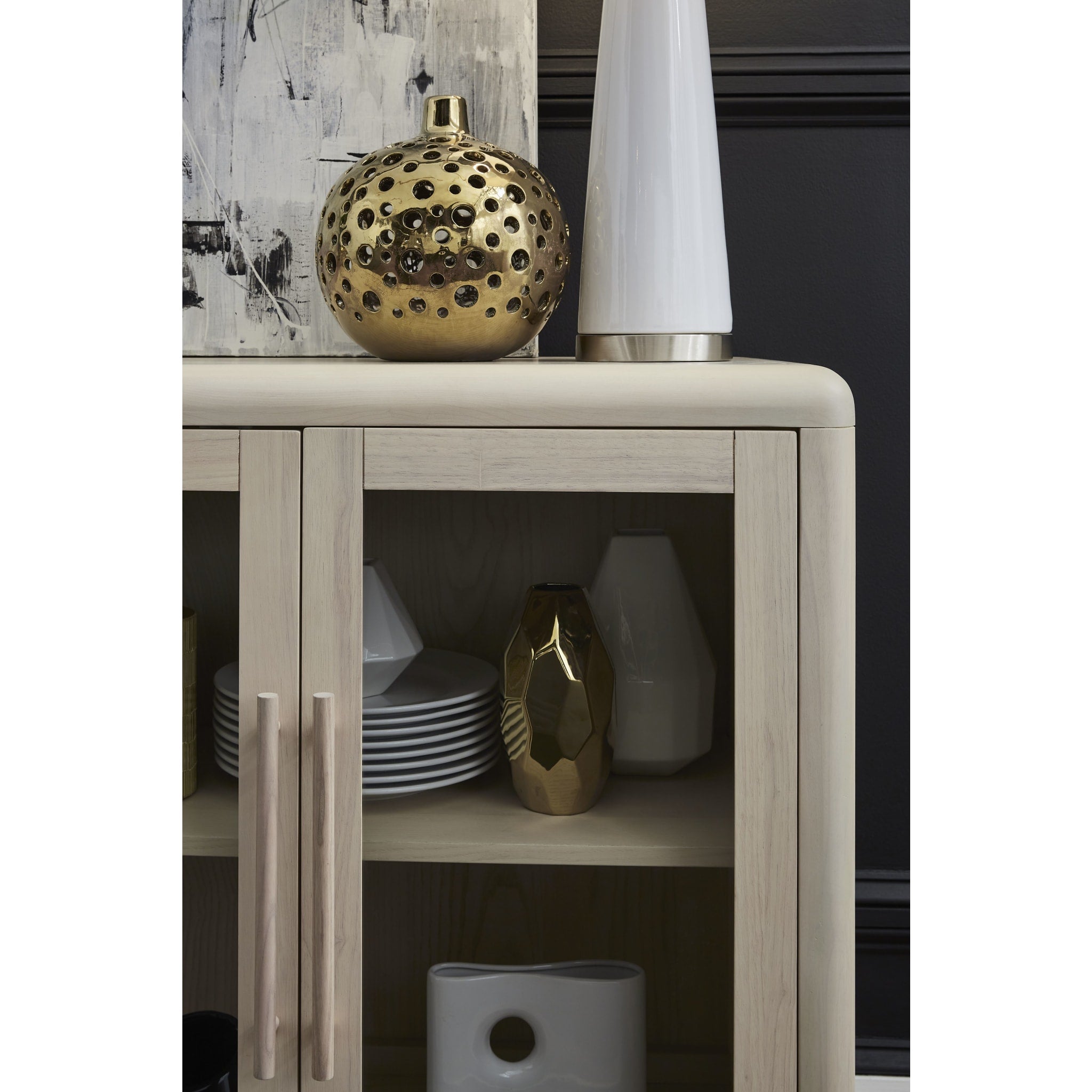 Liv Glass Door Sideboard – White Sand