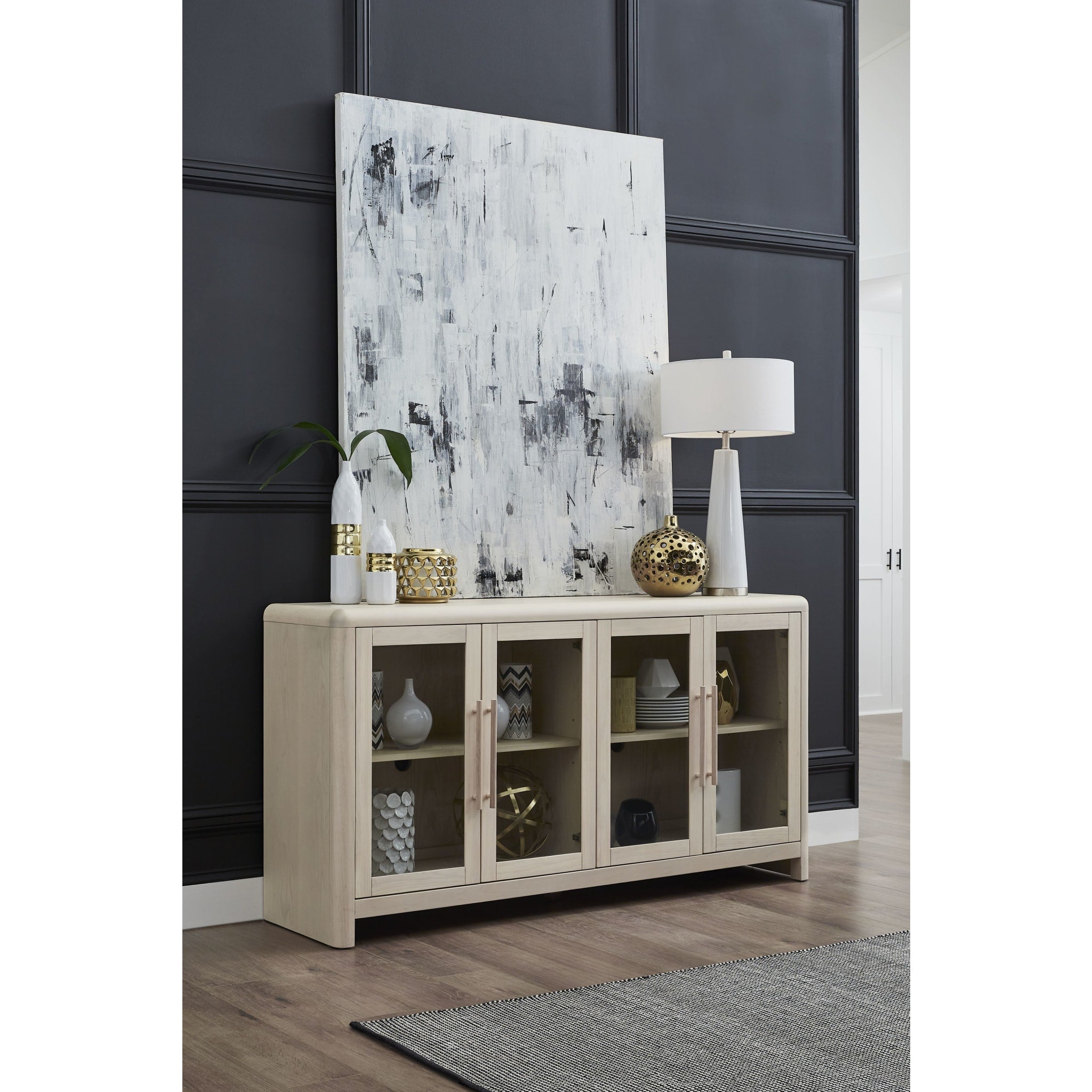 Liv Glass Door Sideboard – White Sand