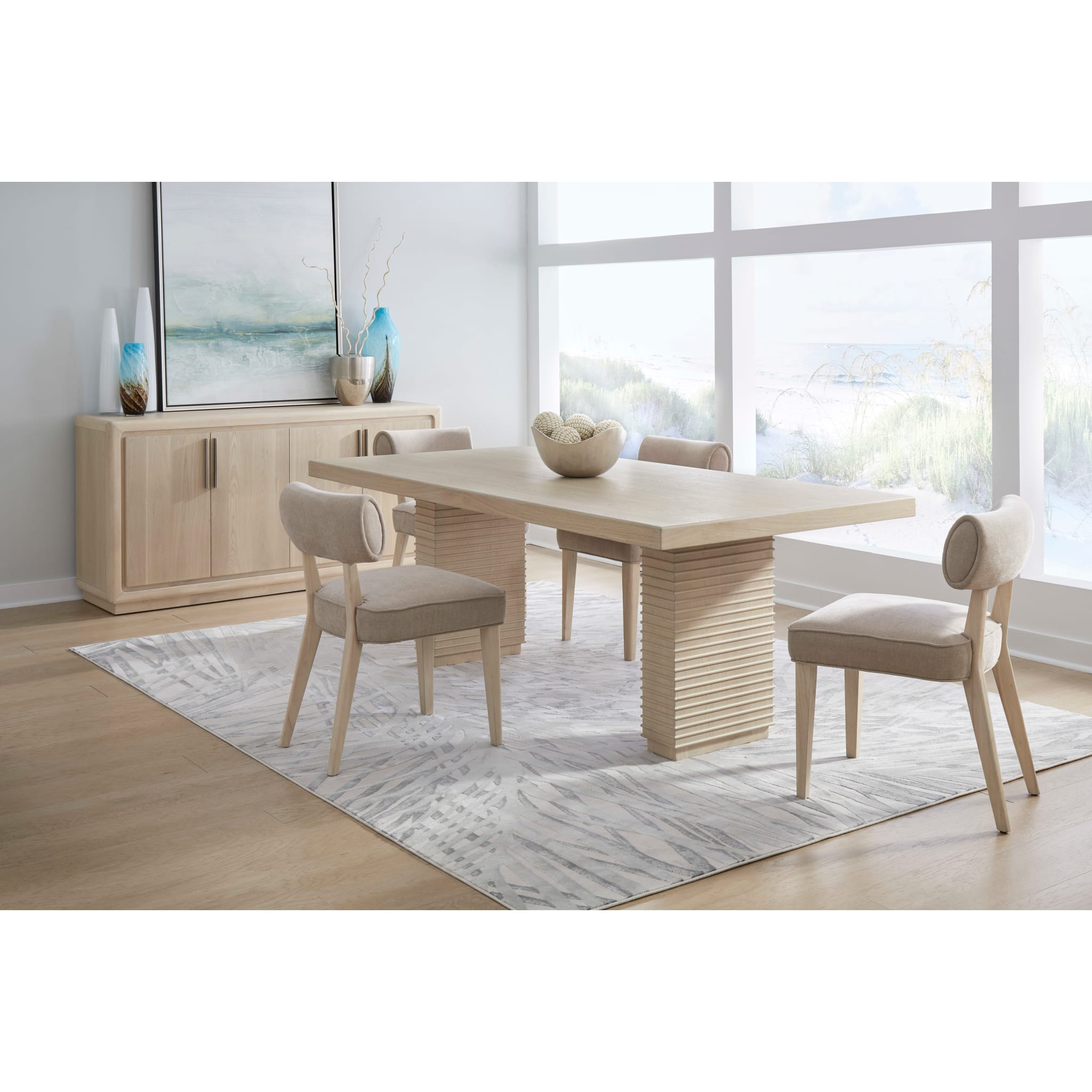 Magnolia Double Pedestal Wooden Dining Table – Daffodil Finish