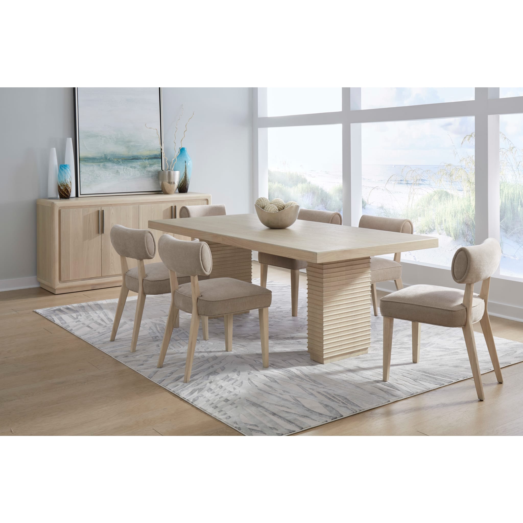 Magnolia Double Pedestal Wooden Dining Table – Daffodil Finish