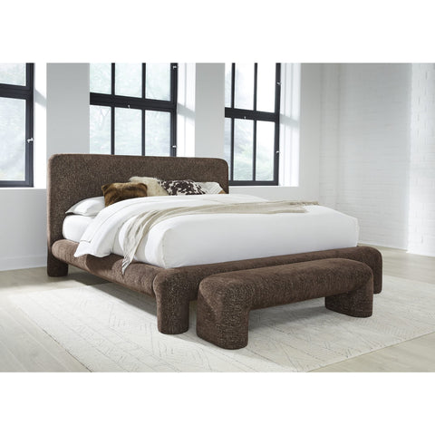 Mocoa Upholstered Platform Bed – Plush Chenille Fabric