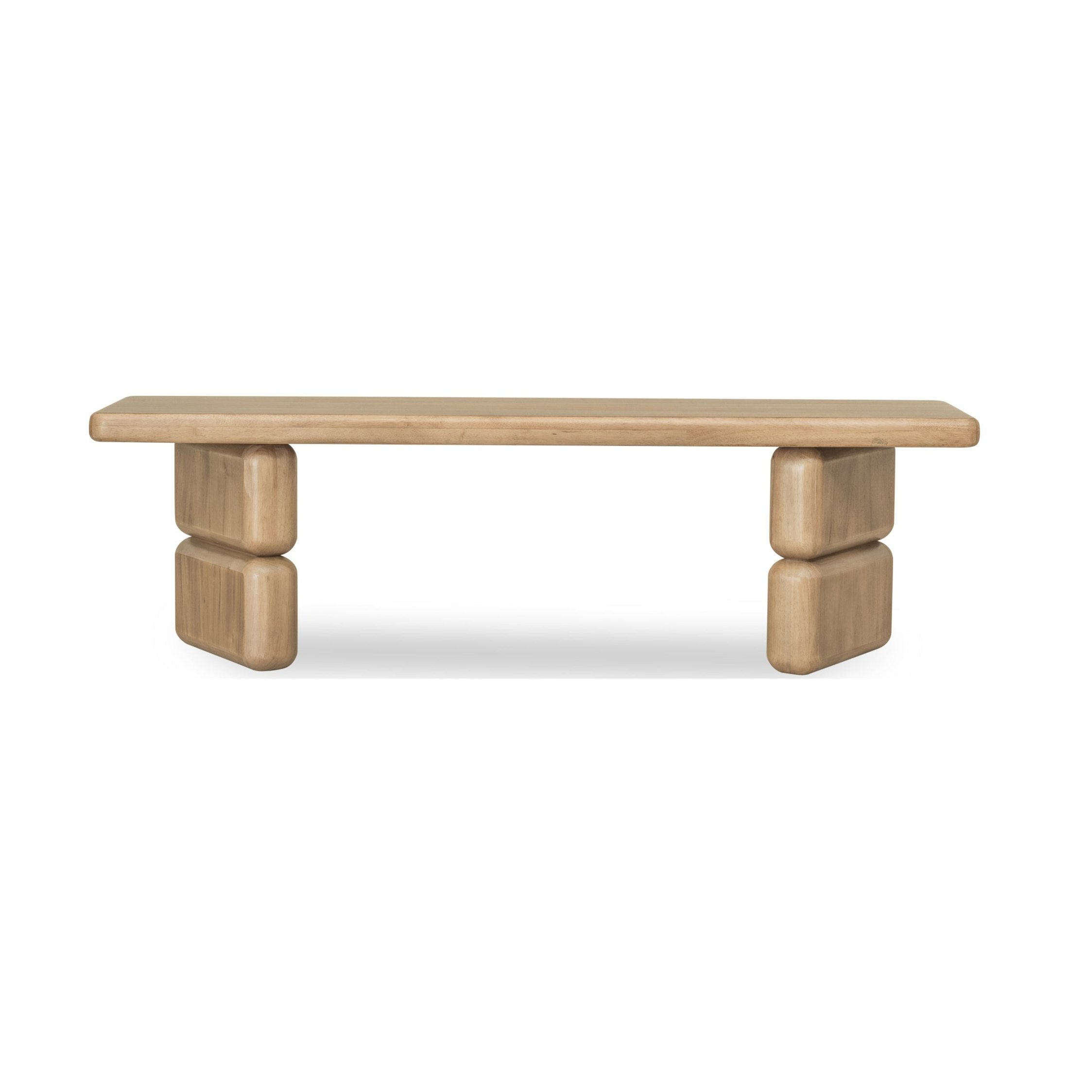 Nia Acacia Wood Dining Bench in Lioness Finish