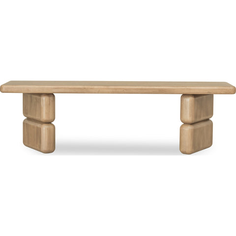 Nia Acacia Wood Dining Bench in Lioness Finish
