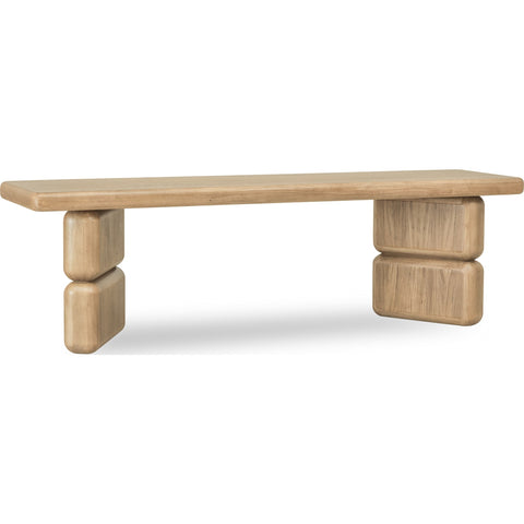 Nia Acacia Wood Dining Bench in Lioness Finish