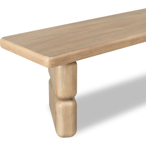 Nia Acacia Wood Dining Bench in Lioness Finish