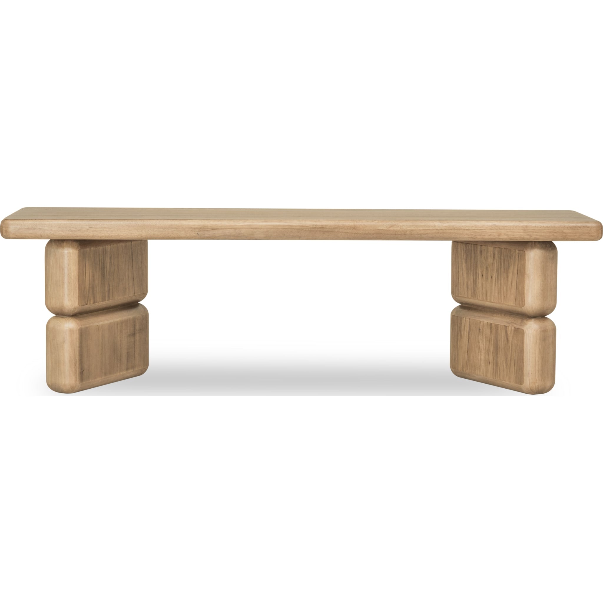 Nia Acacia Wood Dining Bench in Lioness Finish
