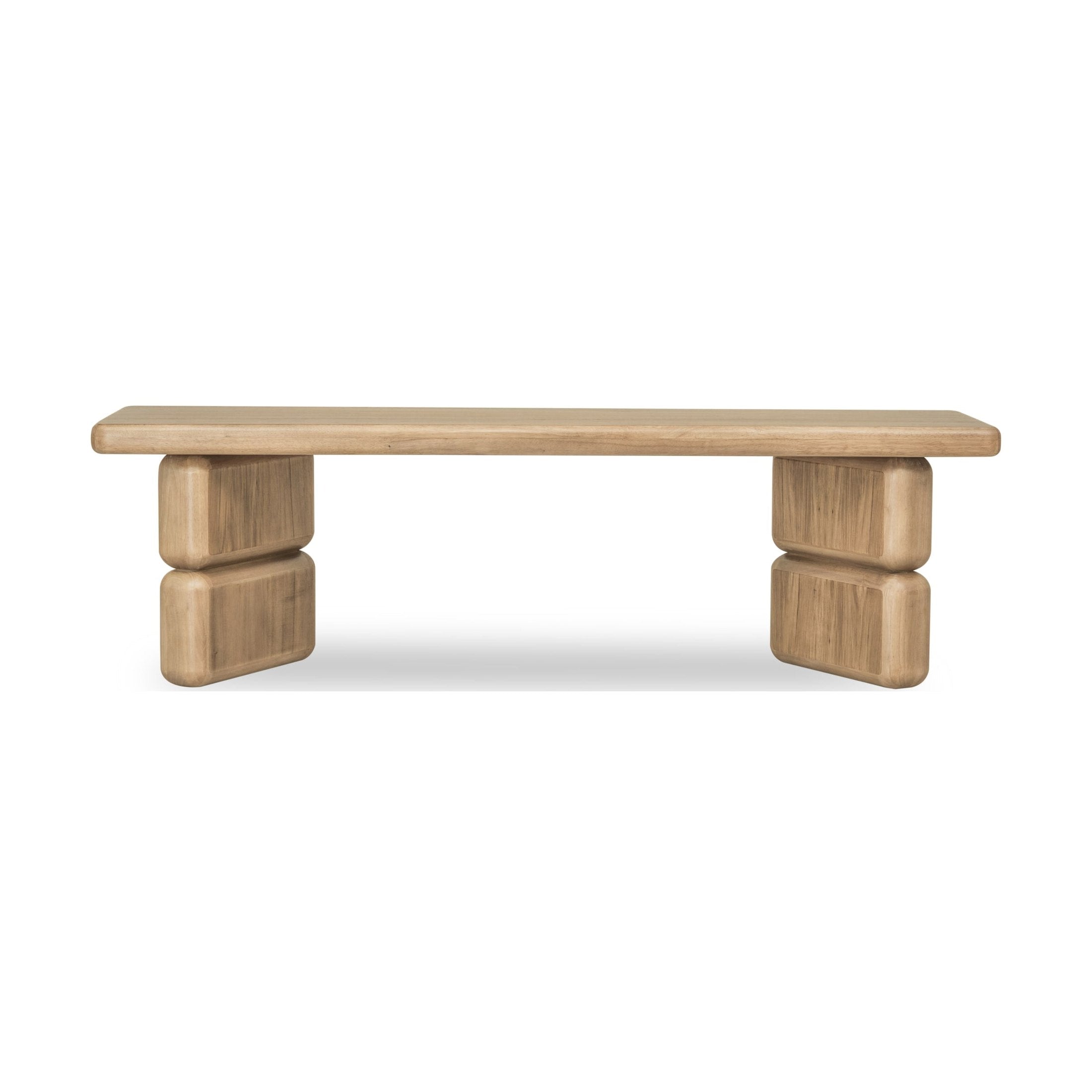 Nia Acacia Wood Dining Bench in Lioness Finish