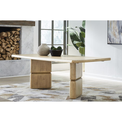 Nia Rectangular Acacia Wood Dining Table – Lioness Finish