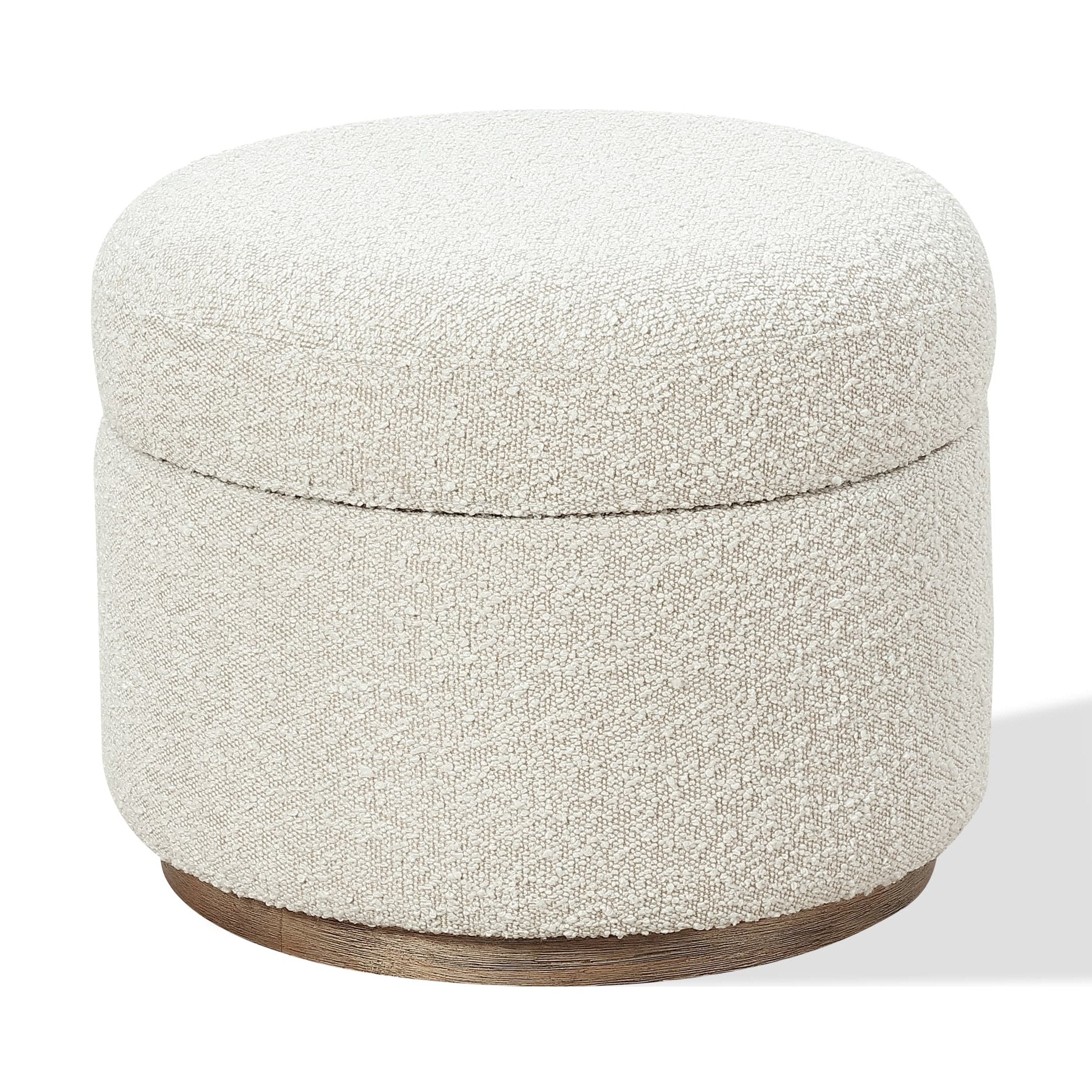 Sorena Upholstered Storage Ottoman – Ricotta Bouclé