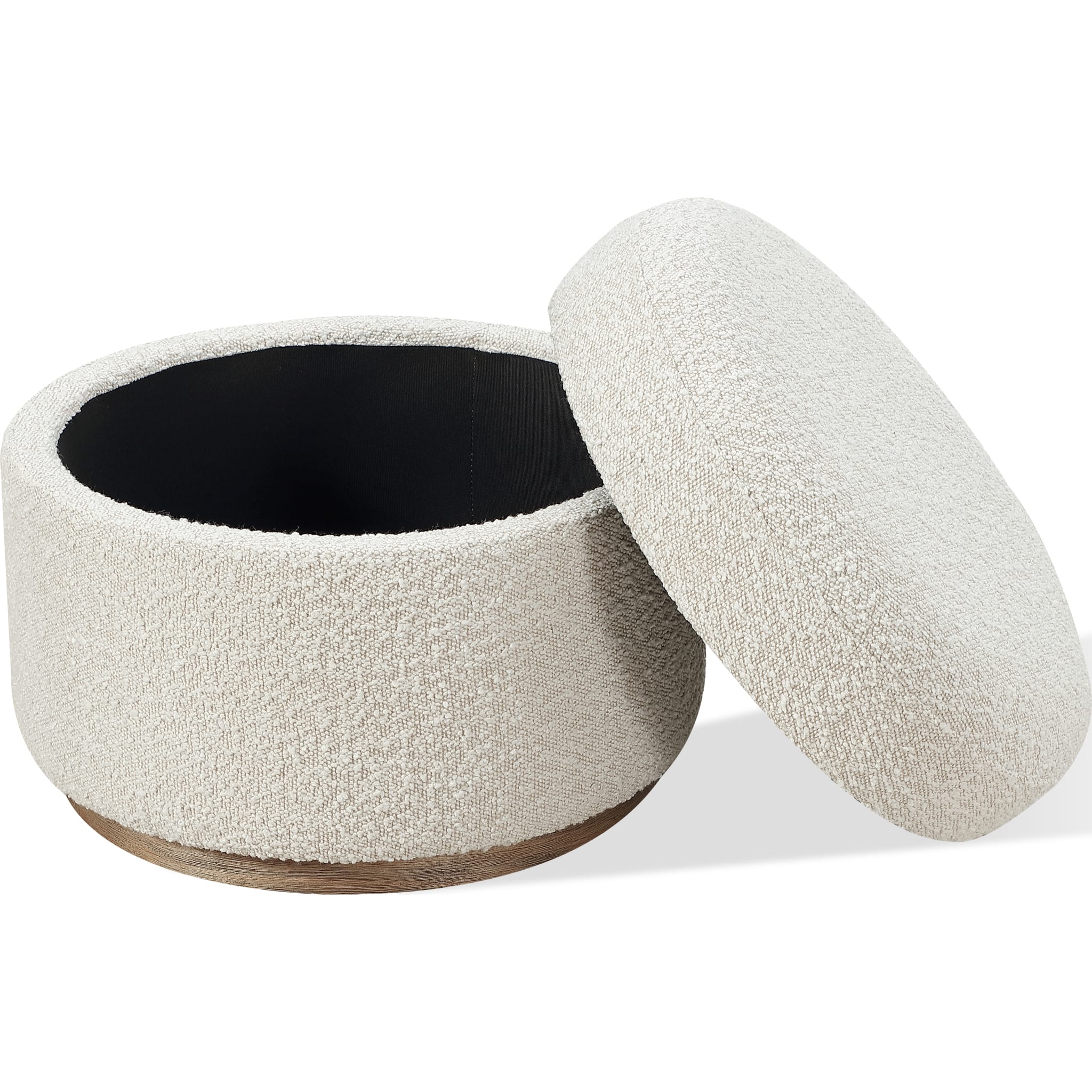 Sorena Upholstered Storage Ottoman – Ricotta Bouclé