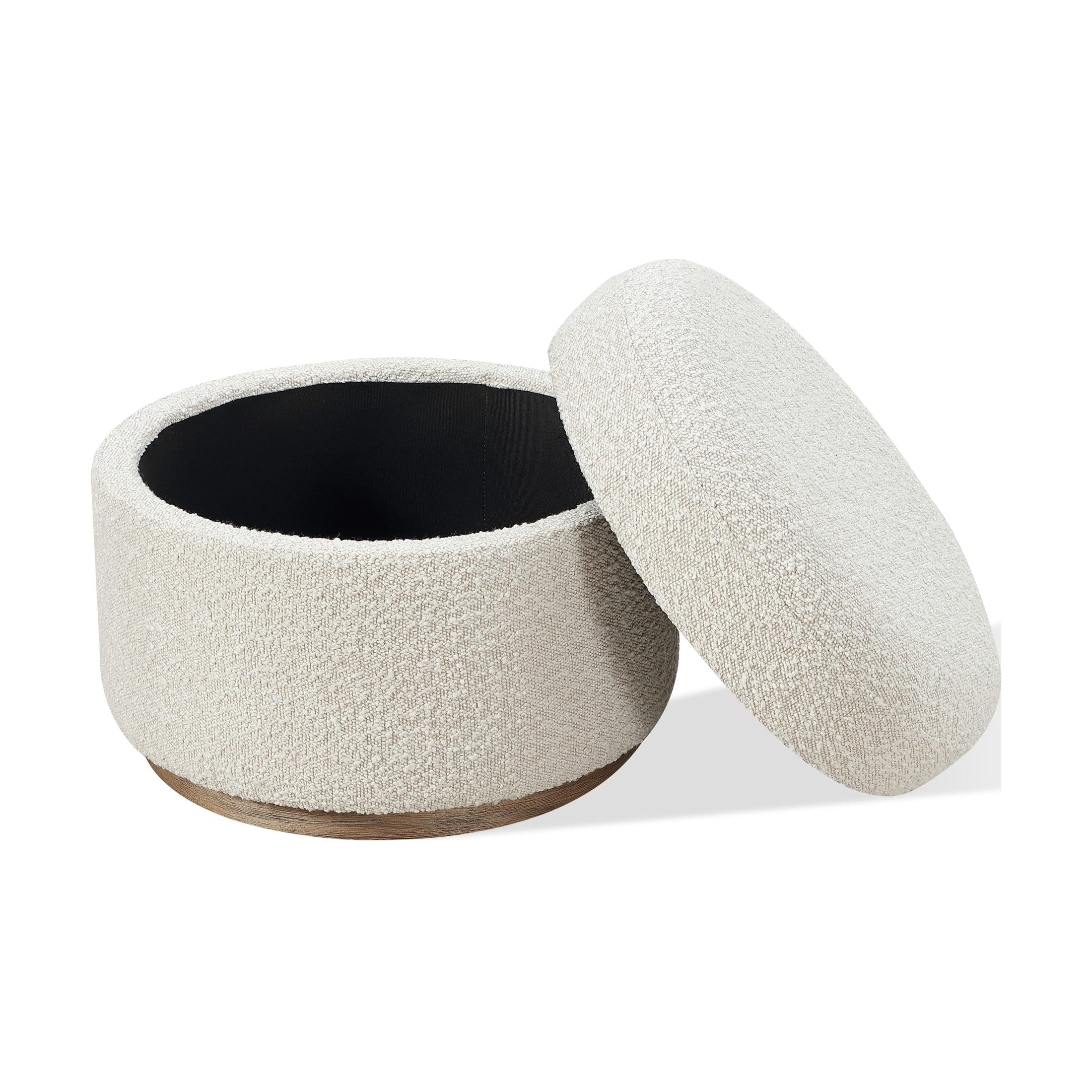 Sorena Upholstered Storage Ottoman – Ricotta Bouclé