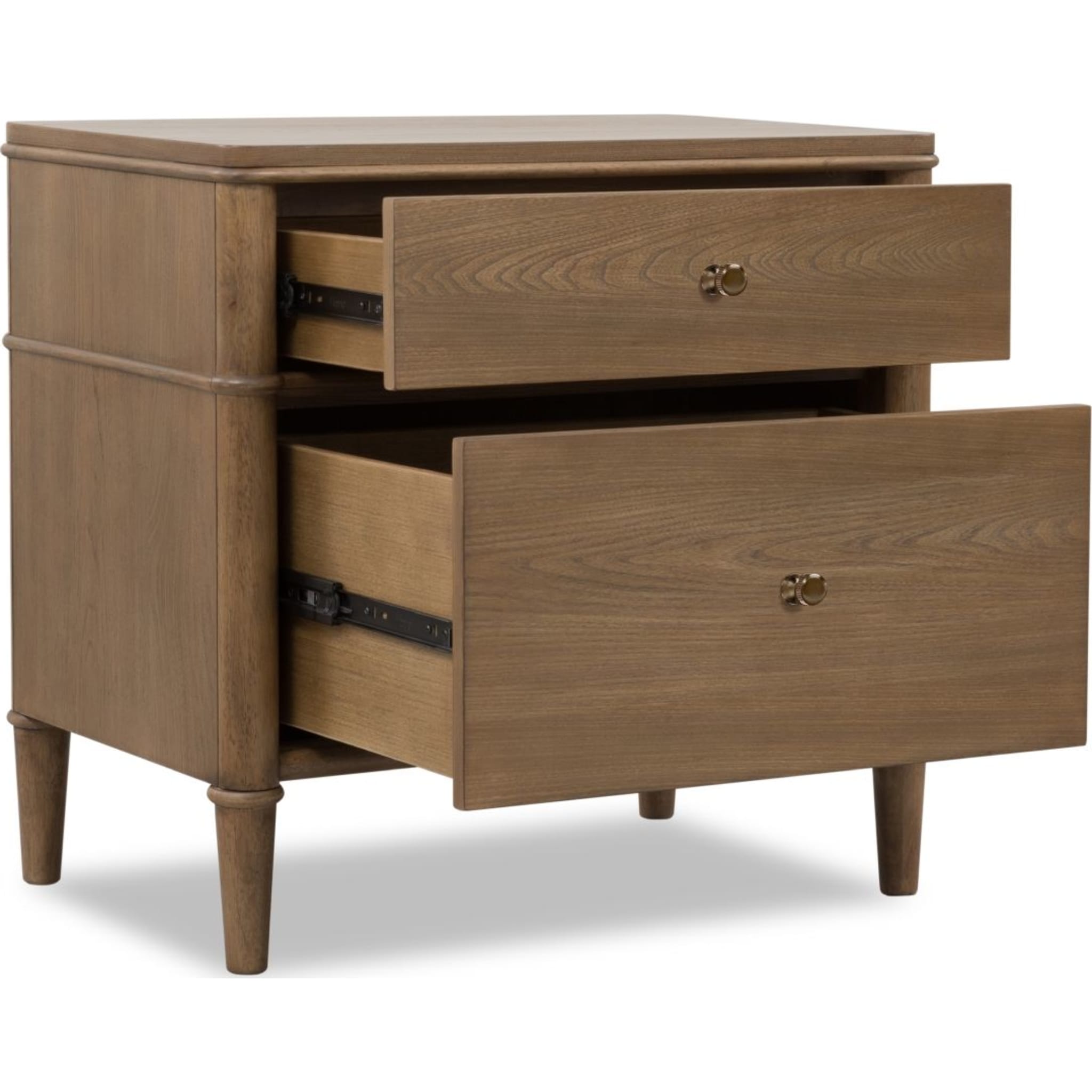 Whitmore 2-Drawer Nightstand with Charging Station – Claystone