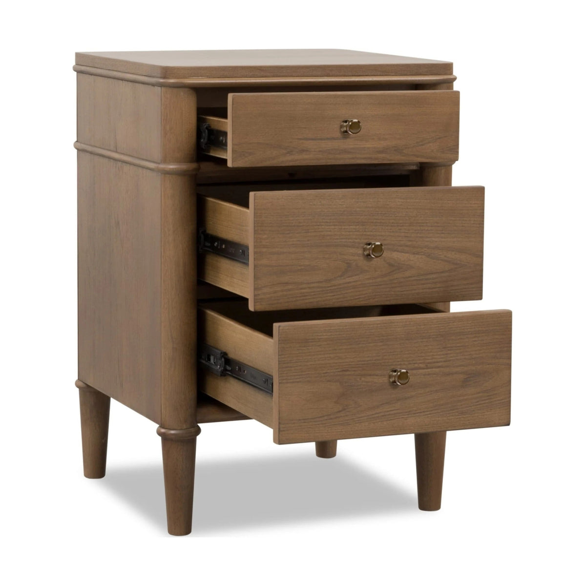 Whitmore 3-Drawer Nightstand with Charging Station – Claystone