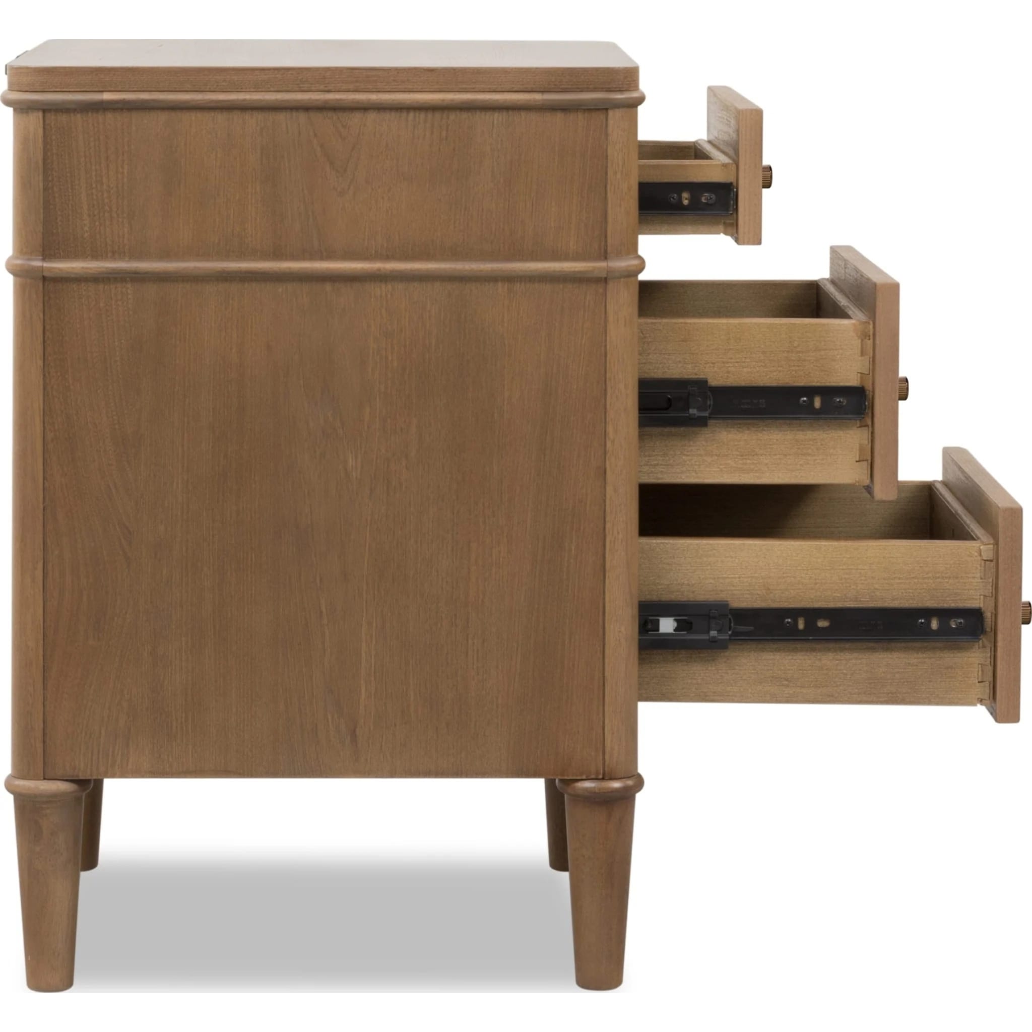 Whitmore 3-Drawer Nightstand with Charging Station – Claystone