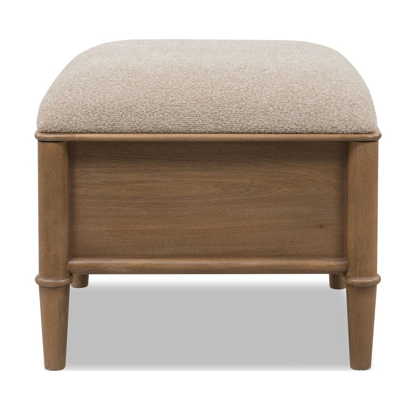 Whitmore Upholstered Storage Ottoman in Claystone