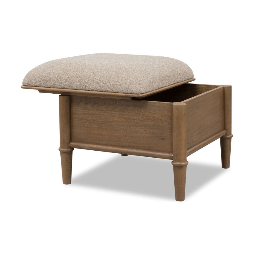 Whitmore Upholstered Storage Ottoman in Claystone