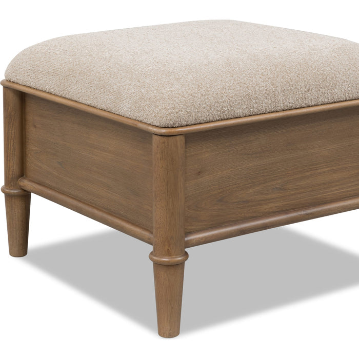 Whitmore Upholstered Storage Ottoman in Claystone