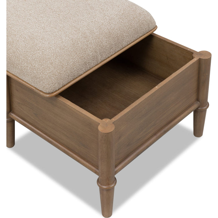 Whitmore Upholstered Storage Ottoman in Claystone