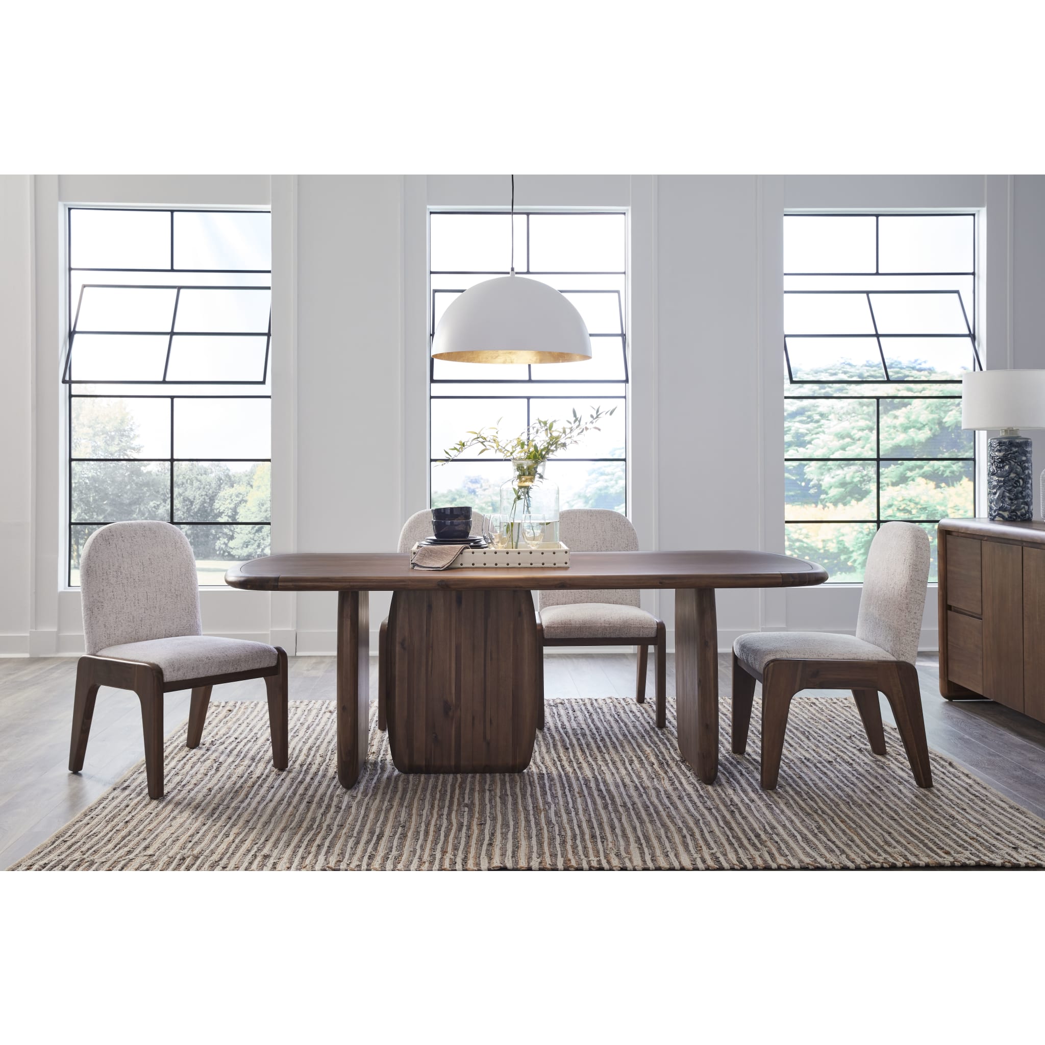 Xolani Chenille Upholstered Dining Chair in Chinchilla and Impala