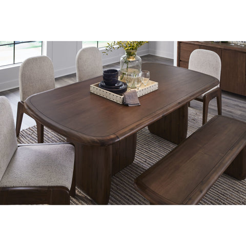Xolani Rectangular Acacia Wood Pedestal Dining Table – Impala