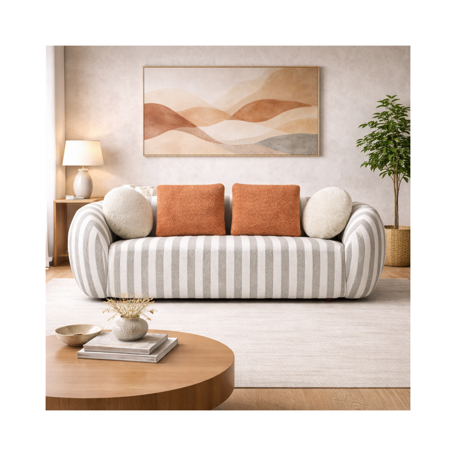 Moma Large Sofa w/Stripes