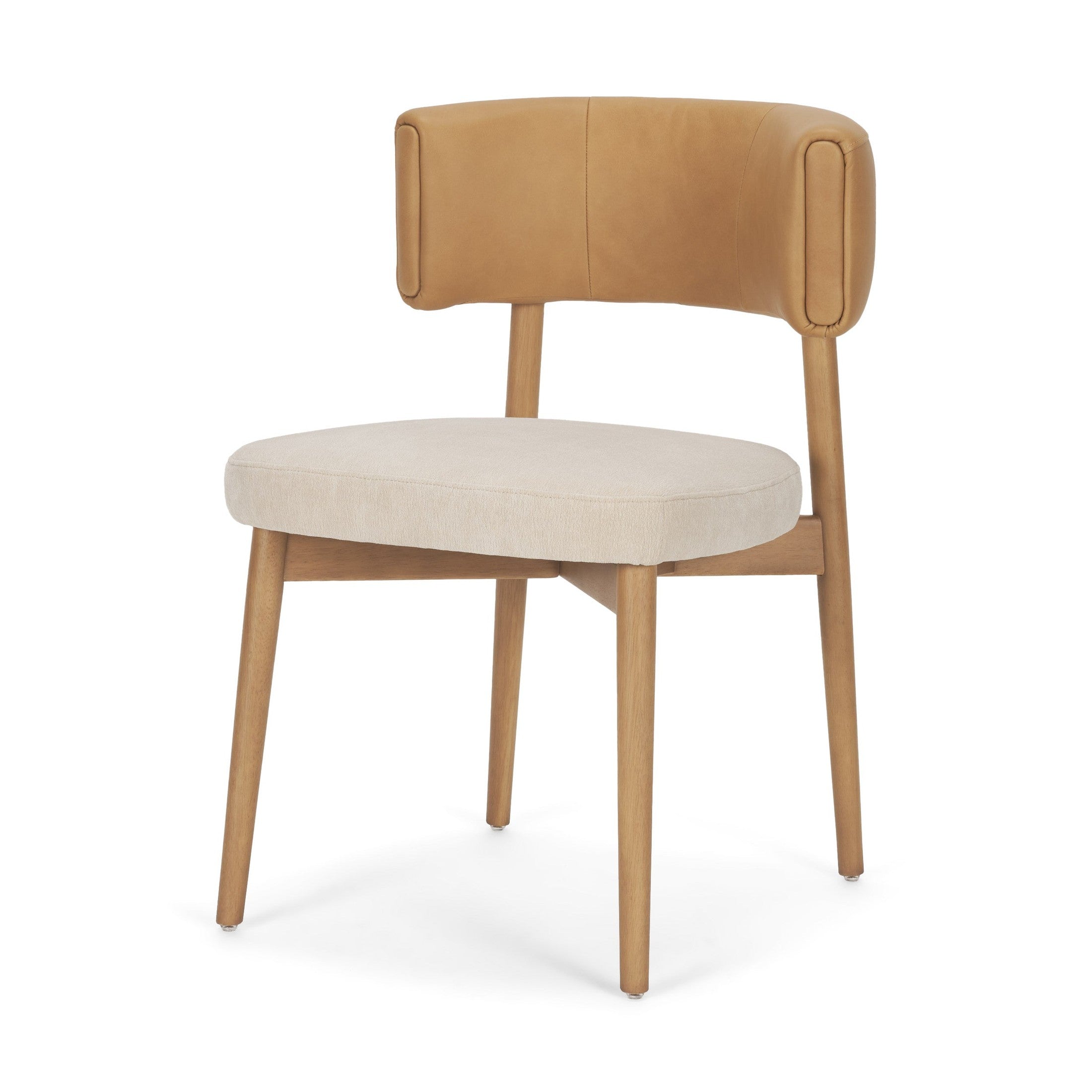 Motley Curved Leather Dining Chair