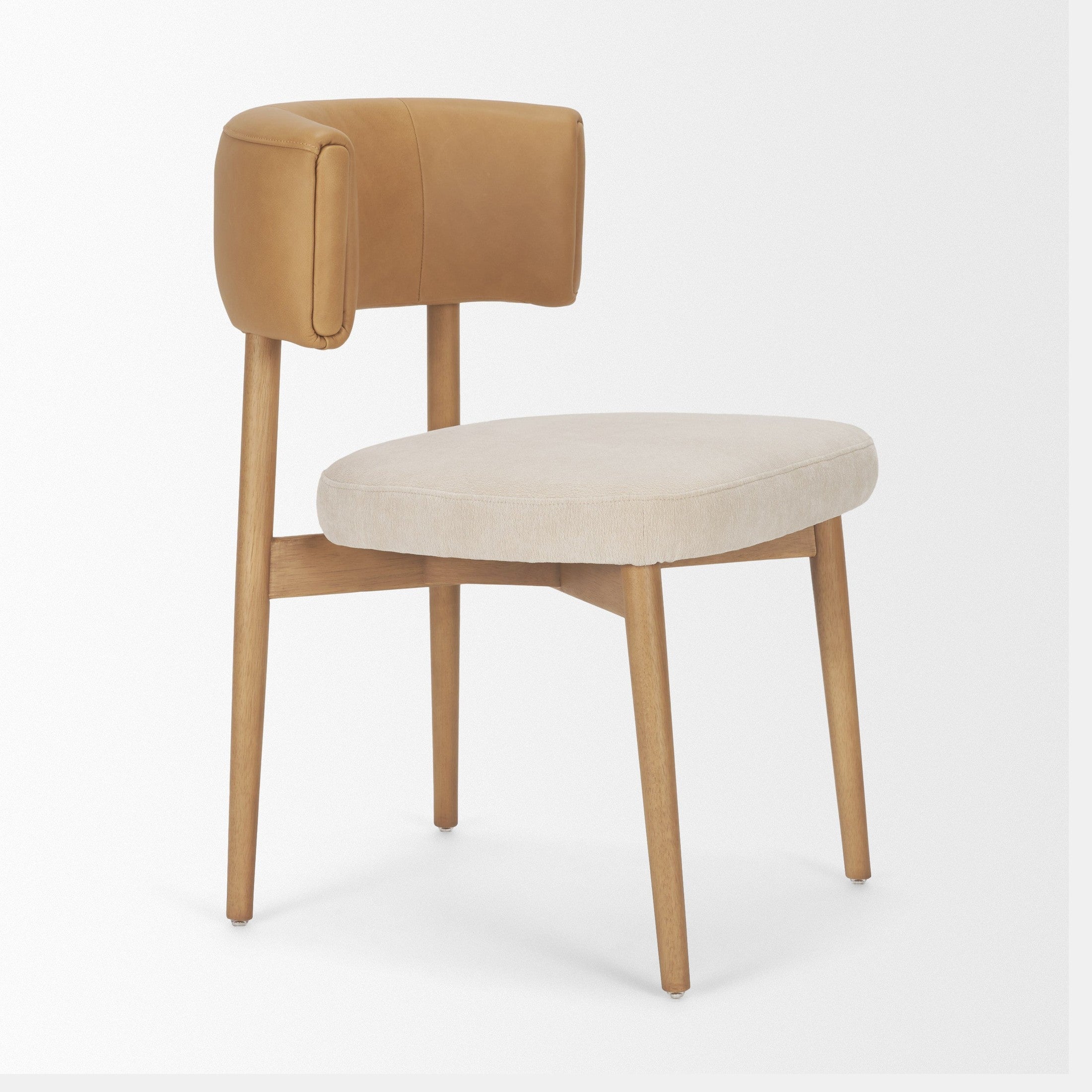 Motley Curved Leather Dining Chair