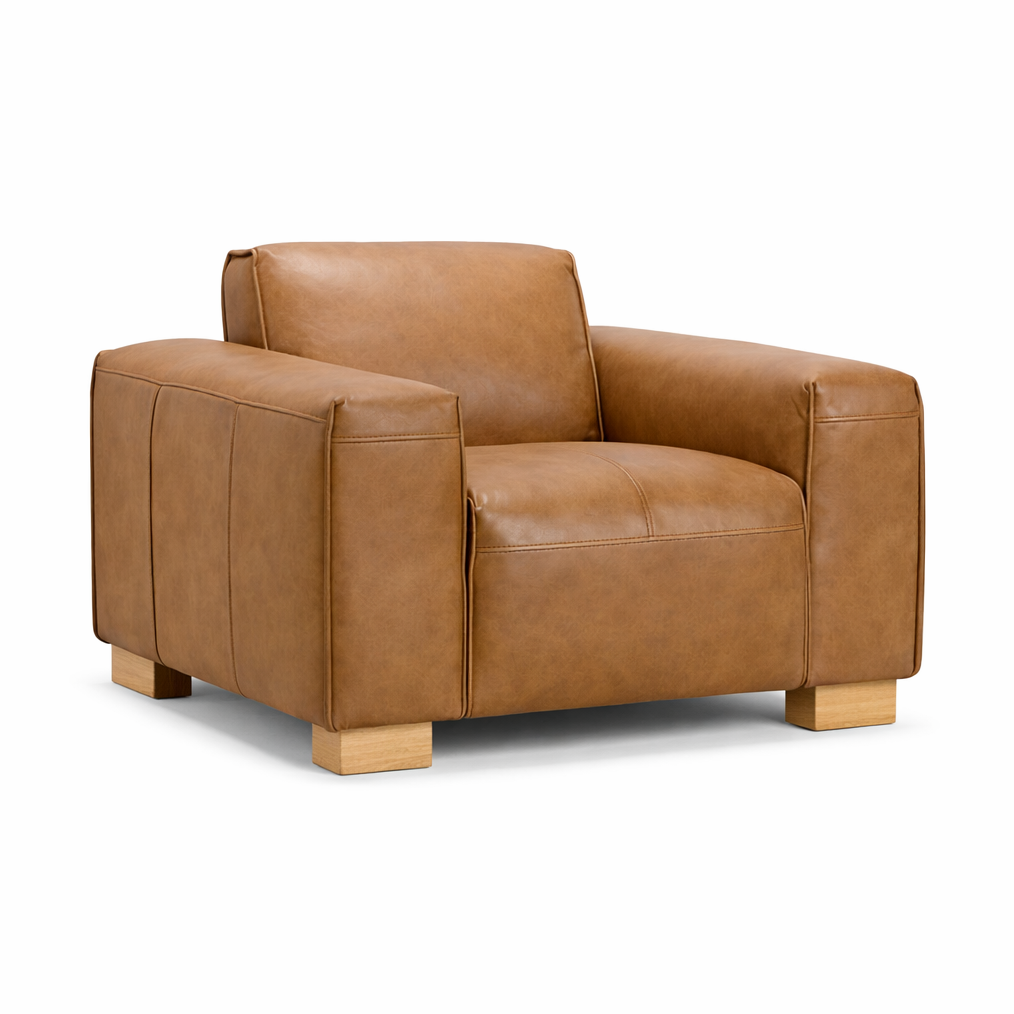 Nerio Top Grain Leather Accent Chair